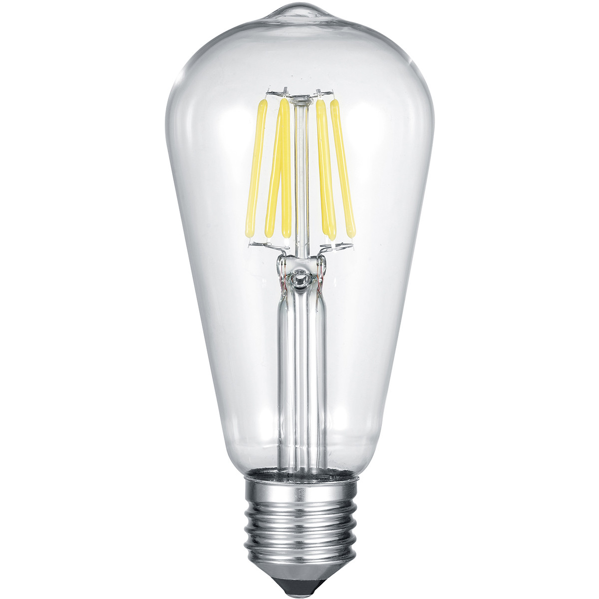 LED Lamp Filament Trion Kalon E27 Fitting 6W Warm Wit 3000K Transparent Helder Aluminium