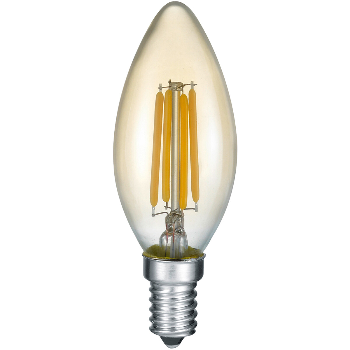 LED Lamp - Filament - Trion Kirza - 4W - E14 Fitting - Warm Wit 2700K - Dimbaar - Amber - Glas
