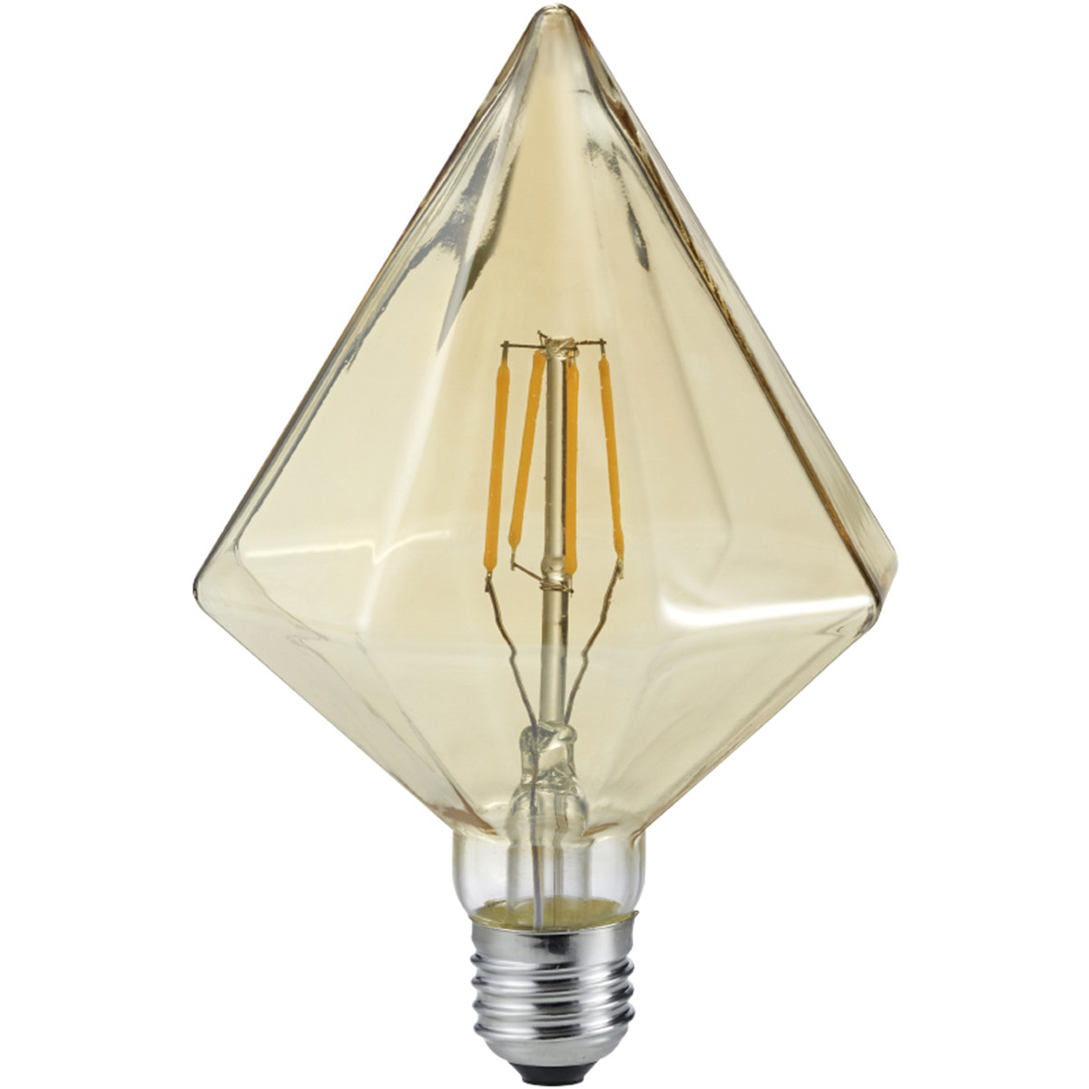 LED Lamp Filament Trion Krolin E27 Fitting 4W Warm Wit 2700K Amber Aluminium