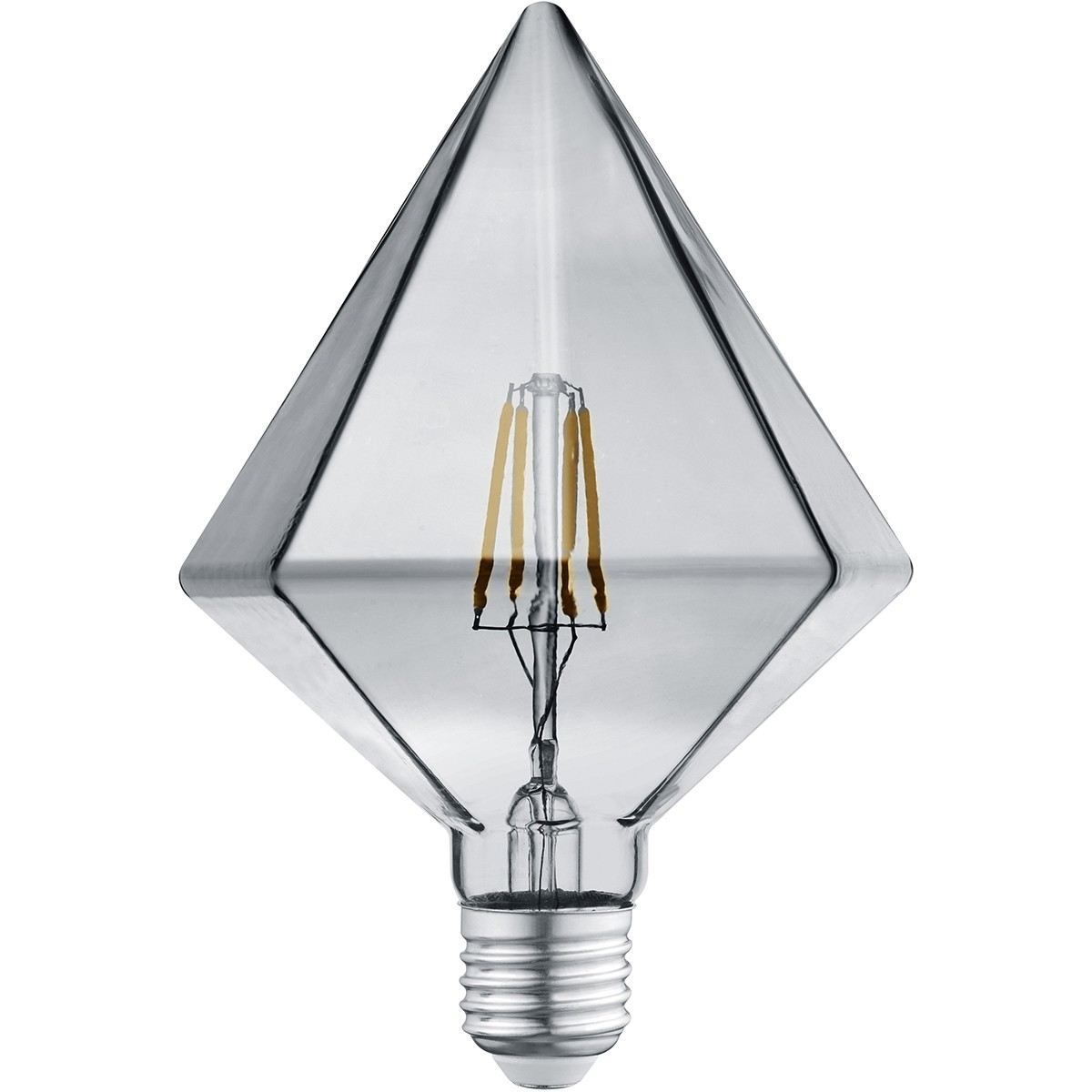 LED Lamp - Filament - Trion Krolin - E27 Fitting - 4W - Warm Wit 3000K - Rookkleur - Glas