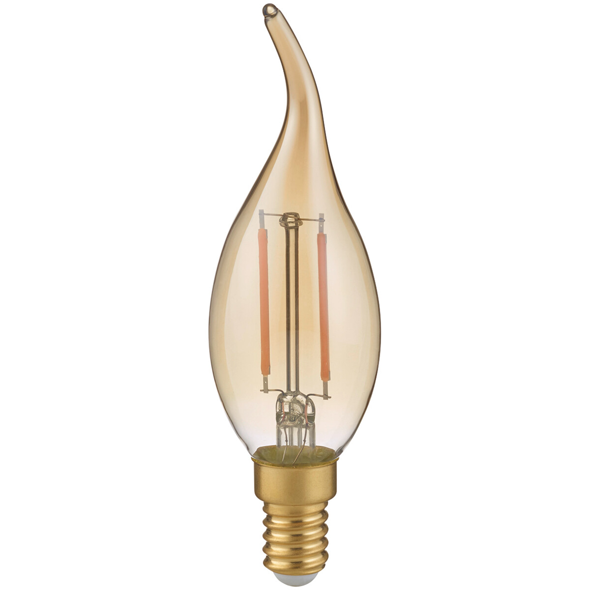 LED Lamp Kaarslamp Filament Trion Kirza E14 Fitting 2W Warm Wit-2700K Amber Glas