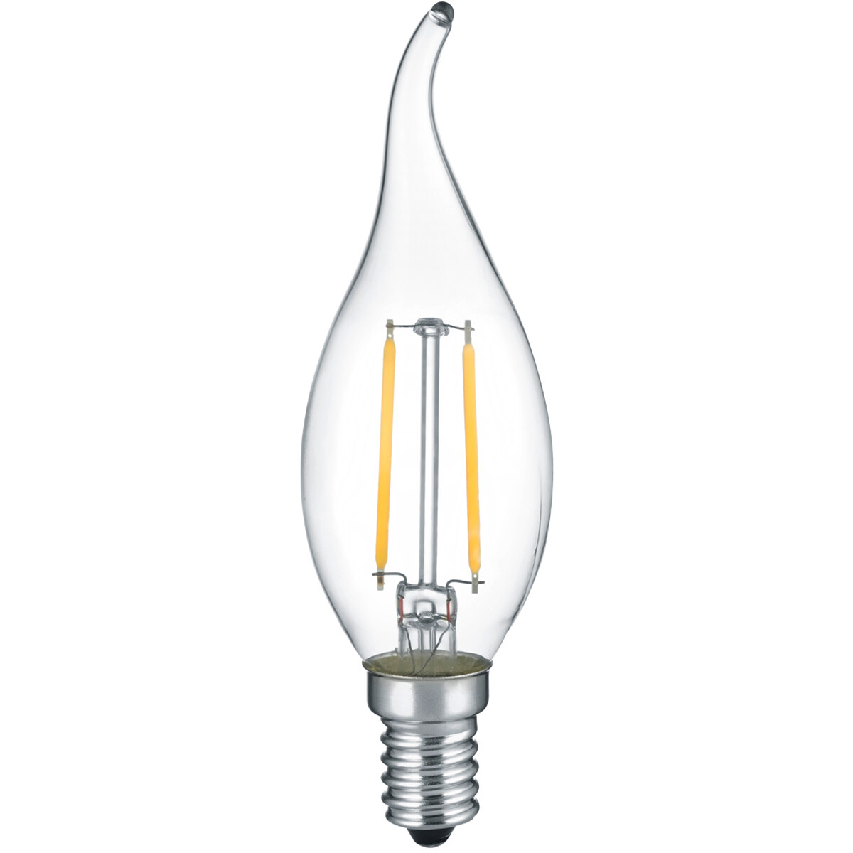 LED Lamp - Kaarslamp - Filament - Trion Kirza - E14 Fitting - 2W - Warm Wit-2700K - Transparant Held