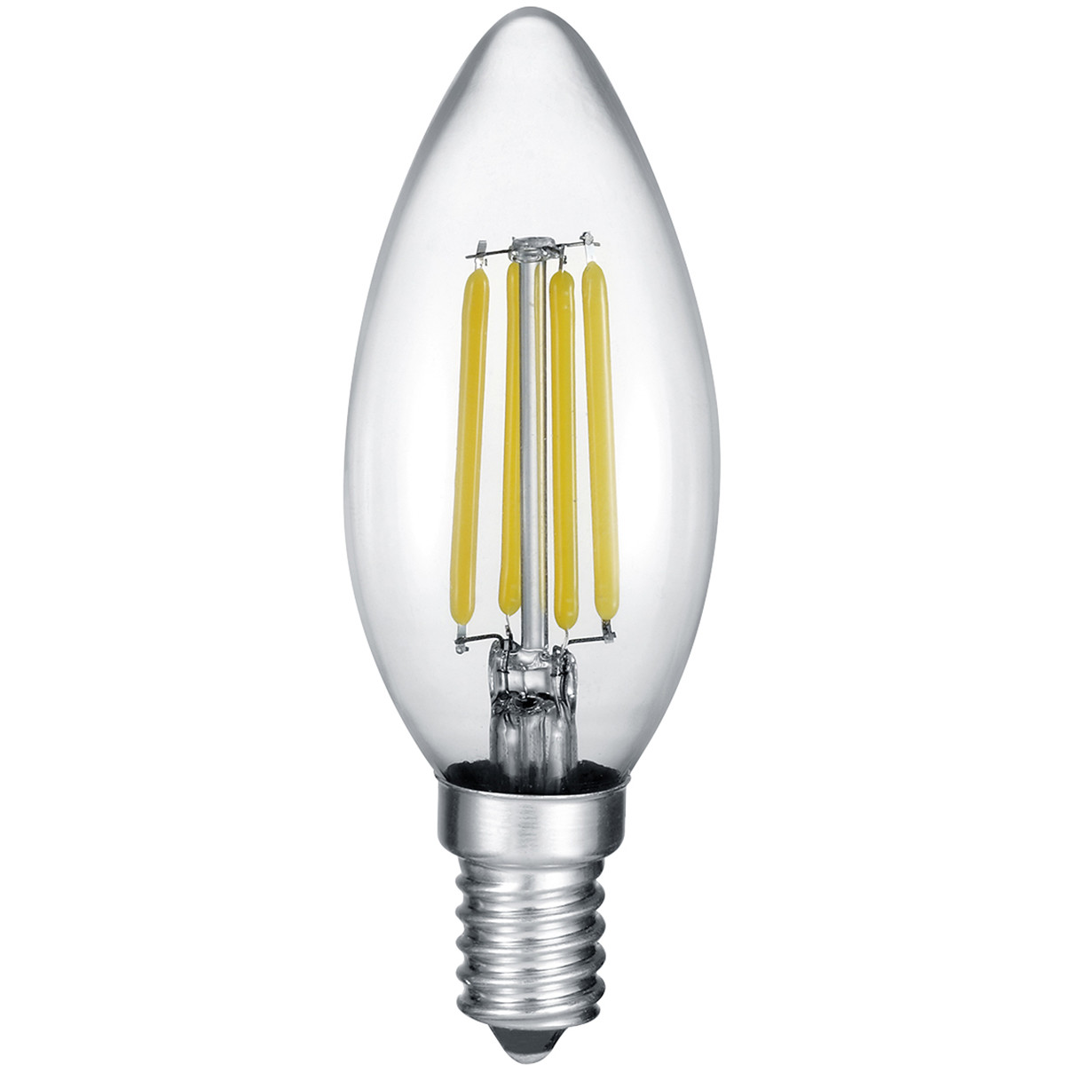 LED Lamp - Kaarslamp - Filament - Trion Kurza - 4W - E14 Fitting - Warm Wit 2700K - Dimbaar - Transp