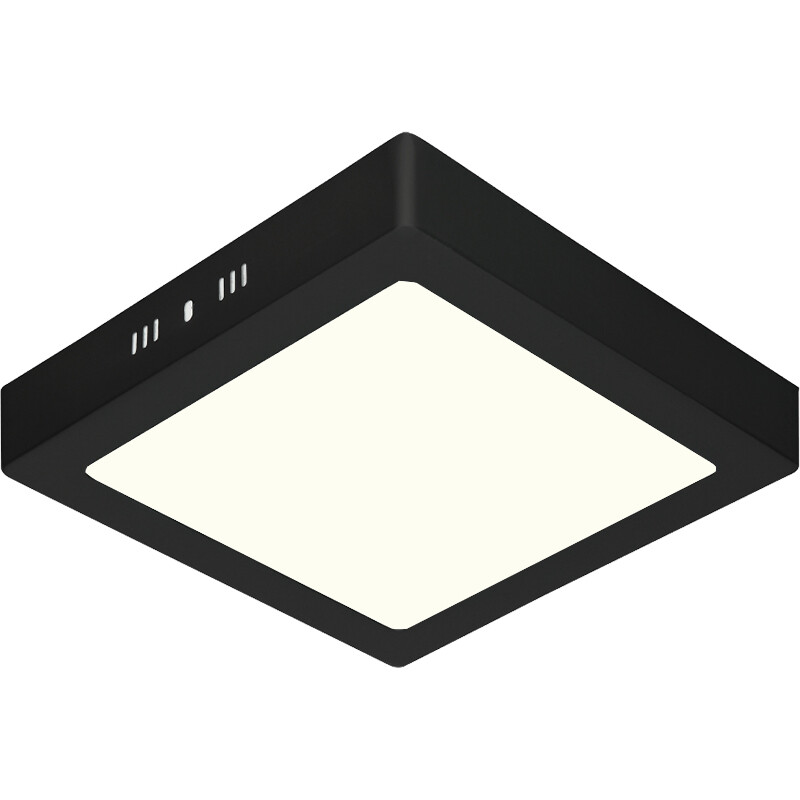 LED Paneel - 30x30 - 28W - Natuurlijk Wit 4200K - Mat Zwart - Opbouw - Vierkant - Aluminium