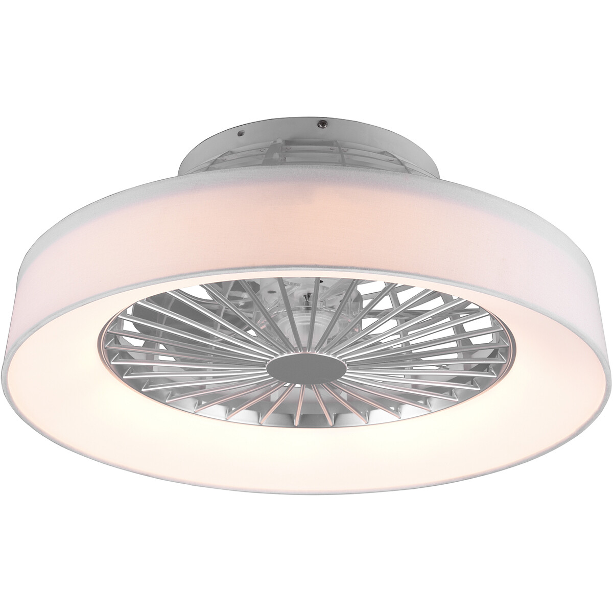 LED Plafondlamp met Ventilator - Plafondventilator - Trion Farali - 30W - Aanpasbare Kleur - Afstand