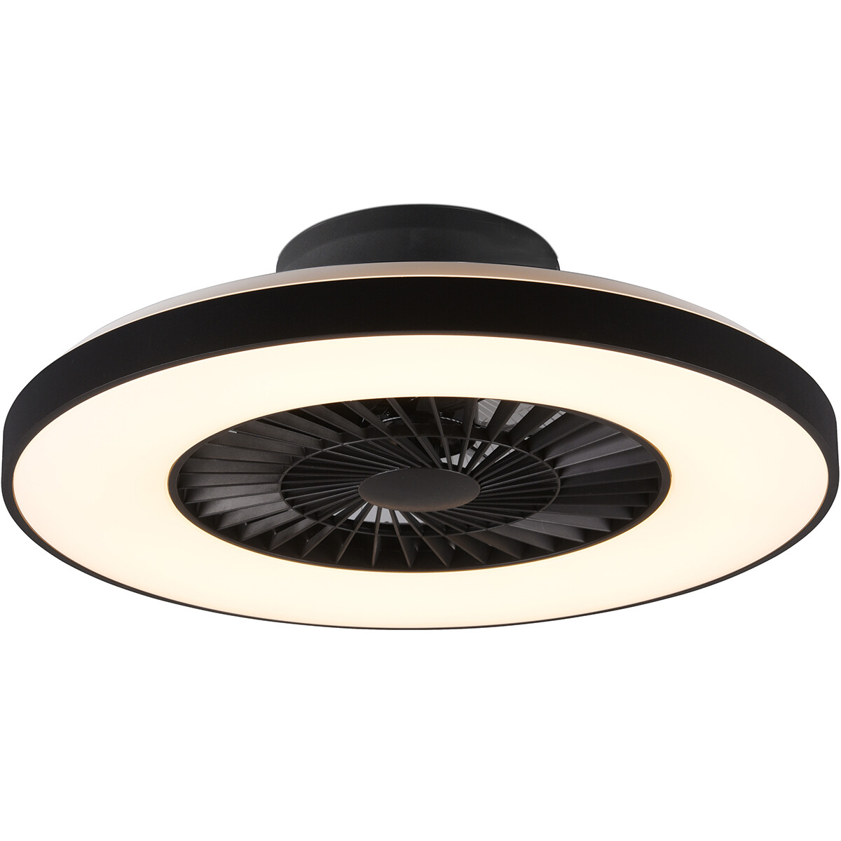 LED Plafondlamp met Ventilator - Plafondventilator - Trion Halma - 40W - Aanpasbare Kleur - Afstands
