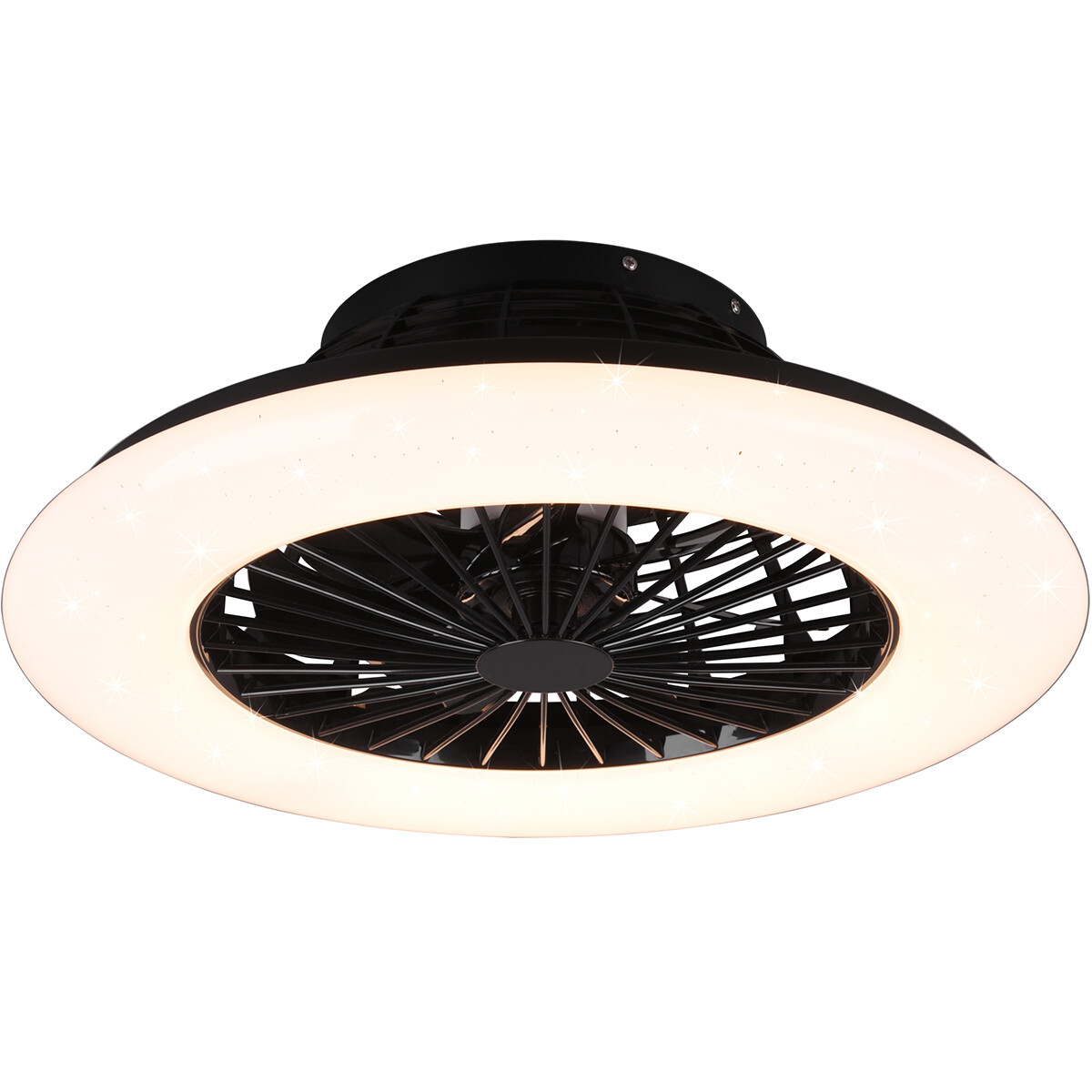 LED Plafondlamp met Ventilator - Plafondventilator - Trion Romina - 30W - Aanpasbare Kleur - Afstand