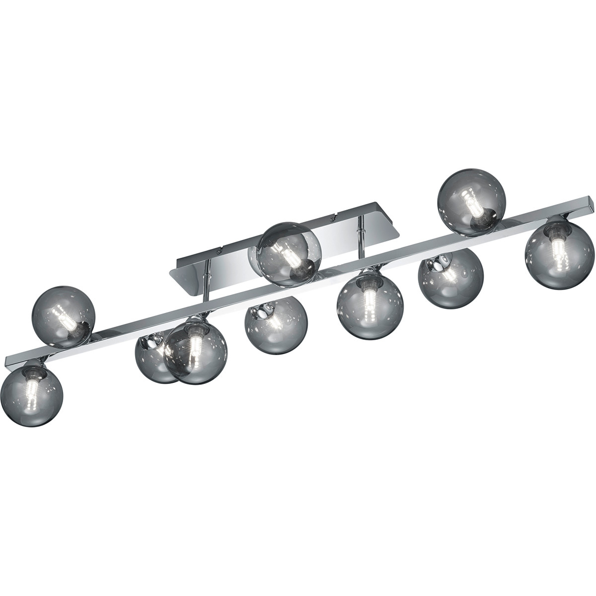 LED Plafondlamp - Plafondverlichting - Trion Alionisa - G9 Fitting - 10-lichts - Rechthoek - Glans Chroom Rookglas - Aluminium product afbeelding