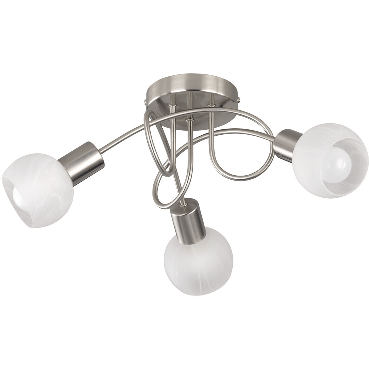 LED Plafondspots - Trion Antiniba - E14 Fitting - 3-lichts - Rond - Mat Nikkel - Aluminium