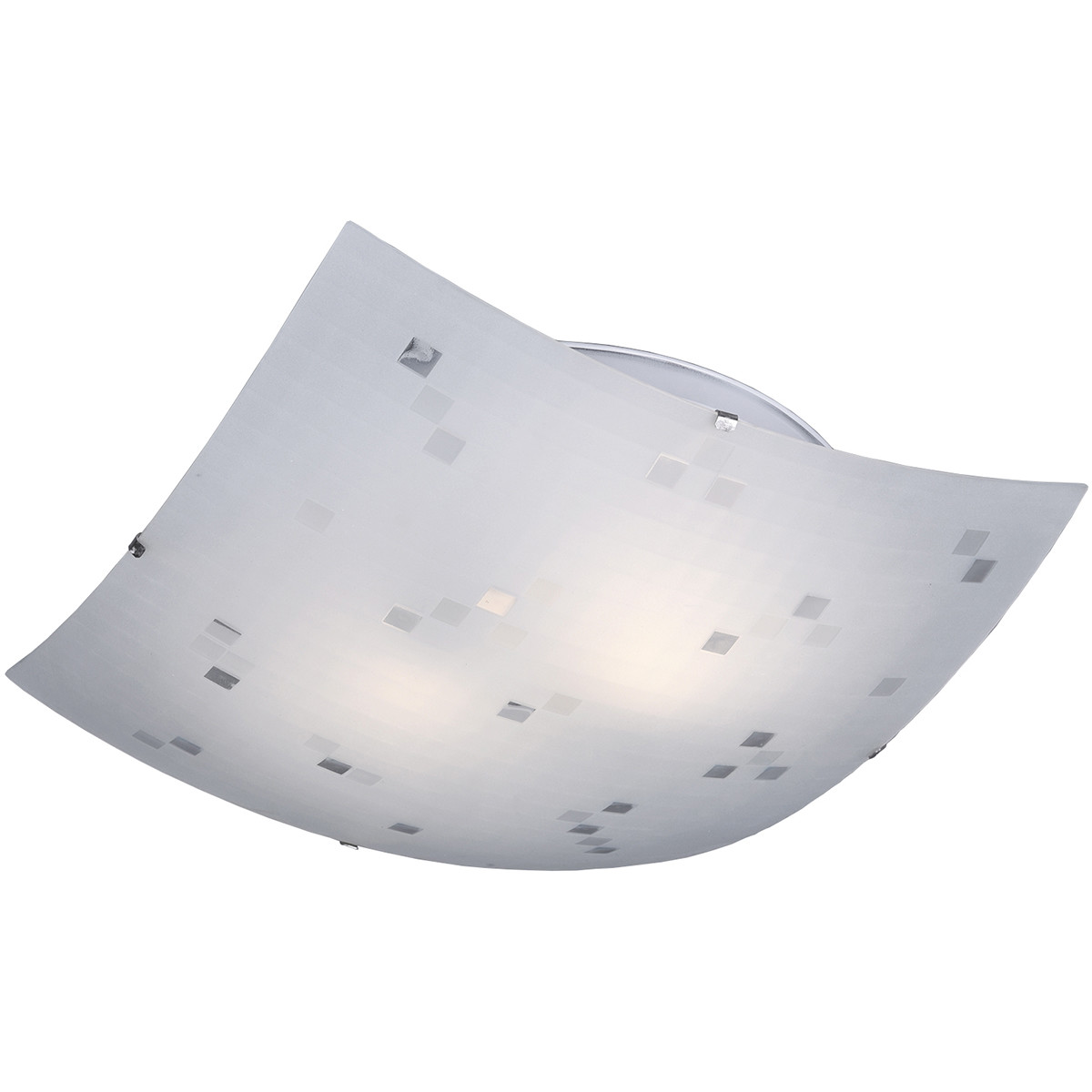 LED Plafondlamp Plafondverlichting Trion Colmino E27 Fitting 2-lichts Vierkant Mat Wit Aluminium