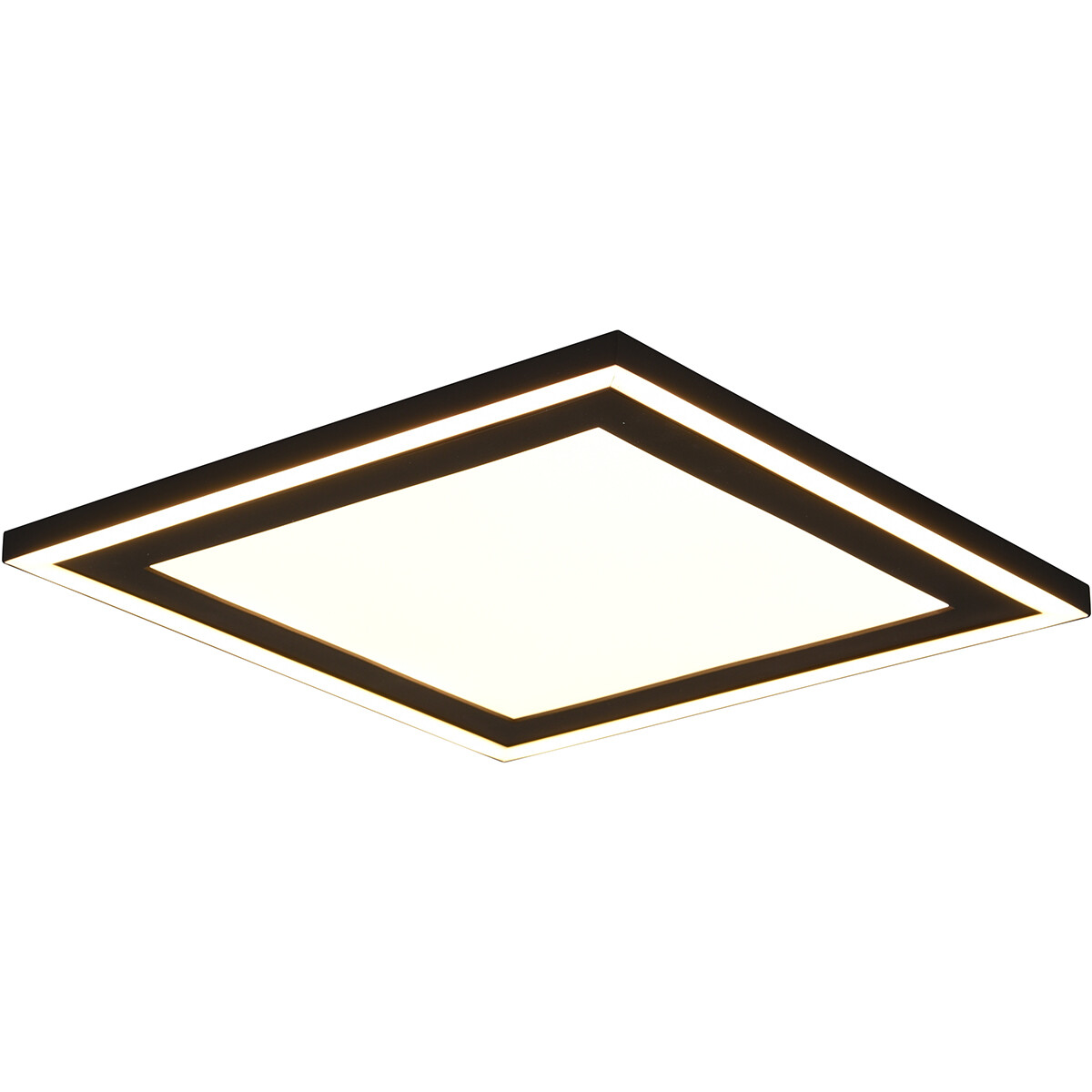 LED Plafondlamp Plafondverlichting Trion Coman 24.5W Warm Wit 3000K Vierkant Mat Zwart Kunststof