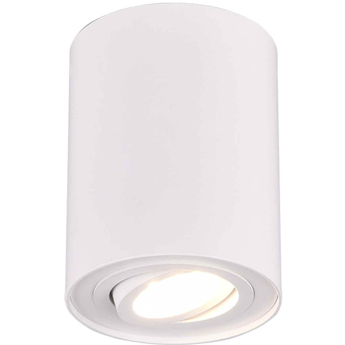 LED Plafondlamp Plafondverlichting Trion Cosmin GU10 Fitting 1-lichts Rond Mat Wit Aluminium