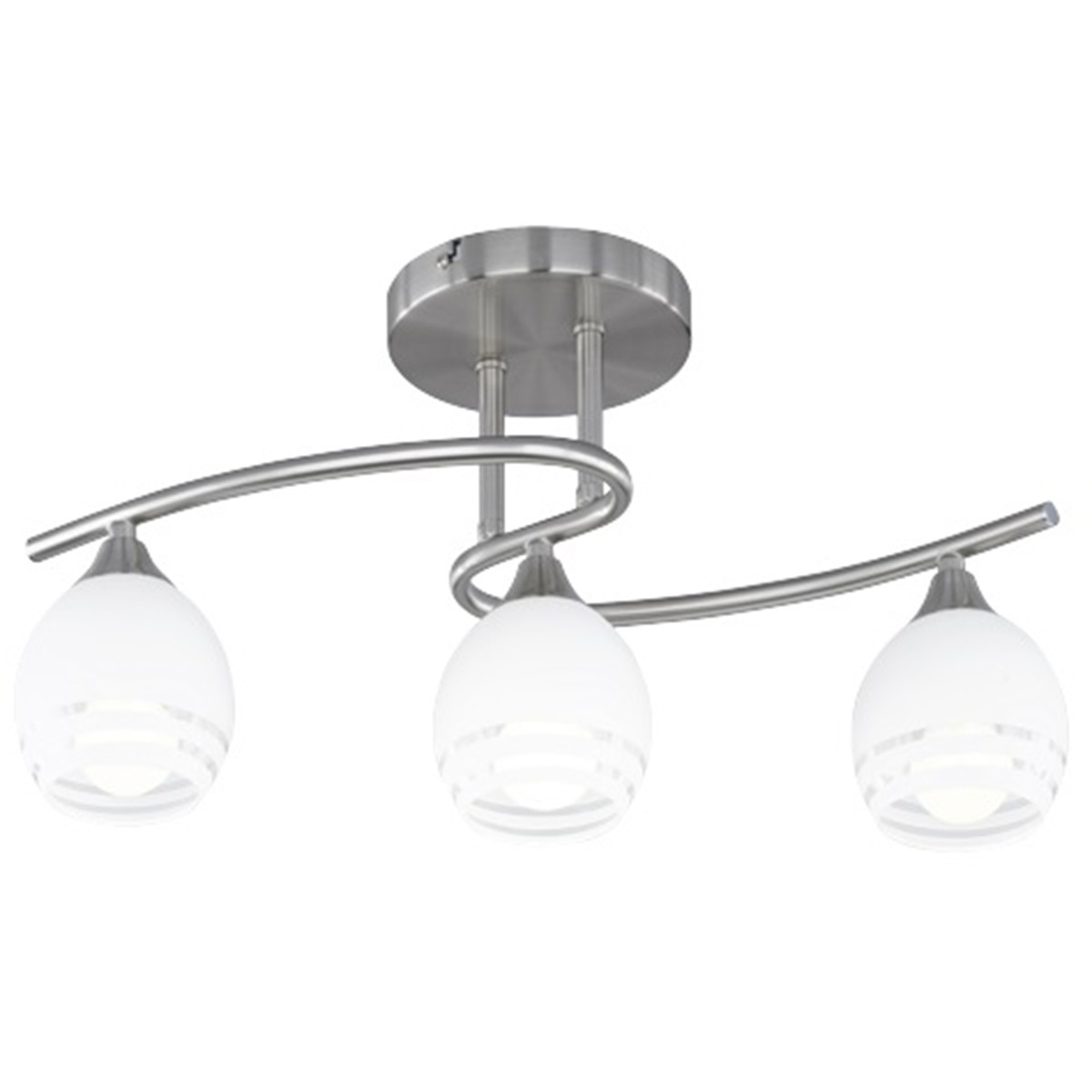 LED Plafondlamp - Plafondverlichting - Trion Covino - E14 Fitting - 3-lichts - Rond - Mat Nikkel - A