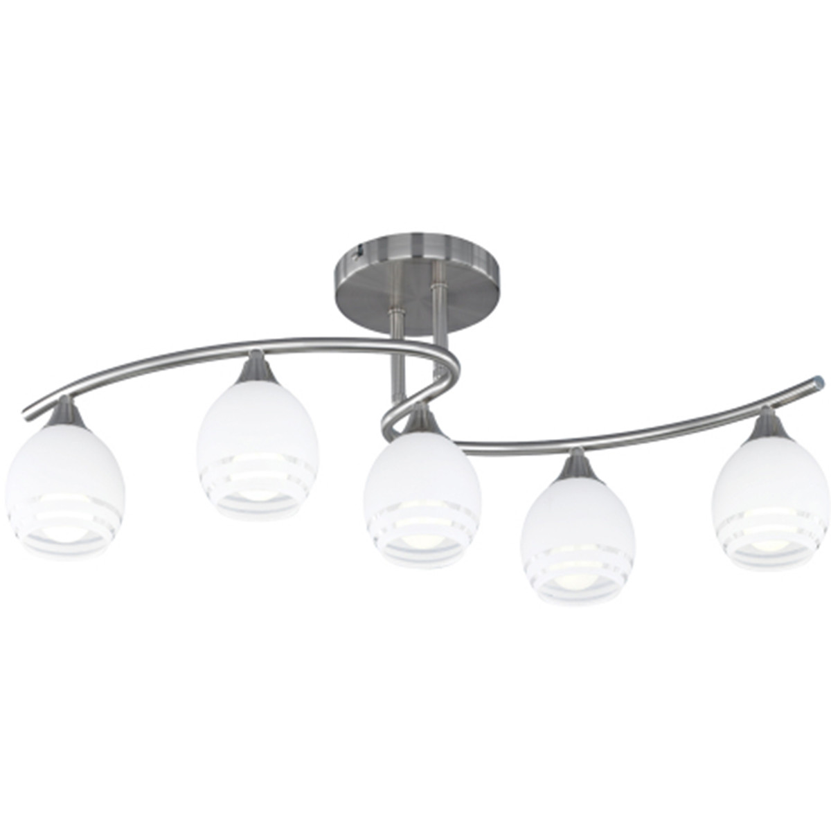 LED Plafondlamp - Plafondverlichting - Trion Covino - E14 Fitting - 5-lichts - Rond - Mat Nikkel - A