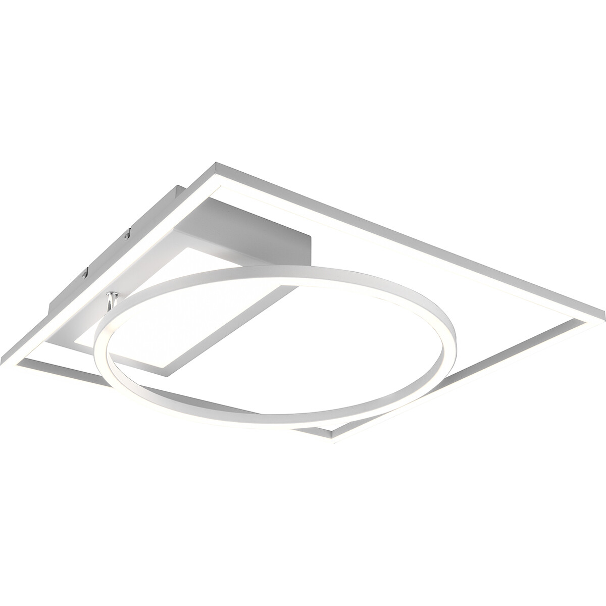 LED Plafondlamp Plafondverlichting Trion Dowino 33W Aanpasbare Kleur Vierkant Mat Wit Aluminium