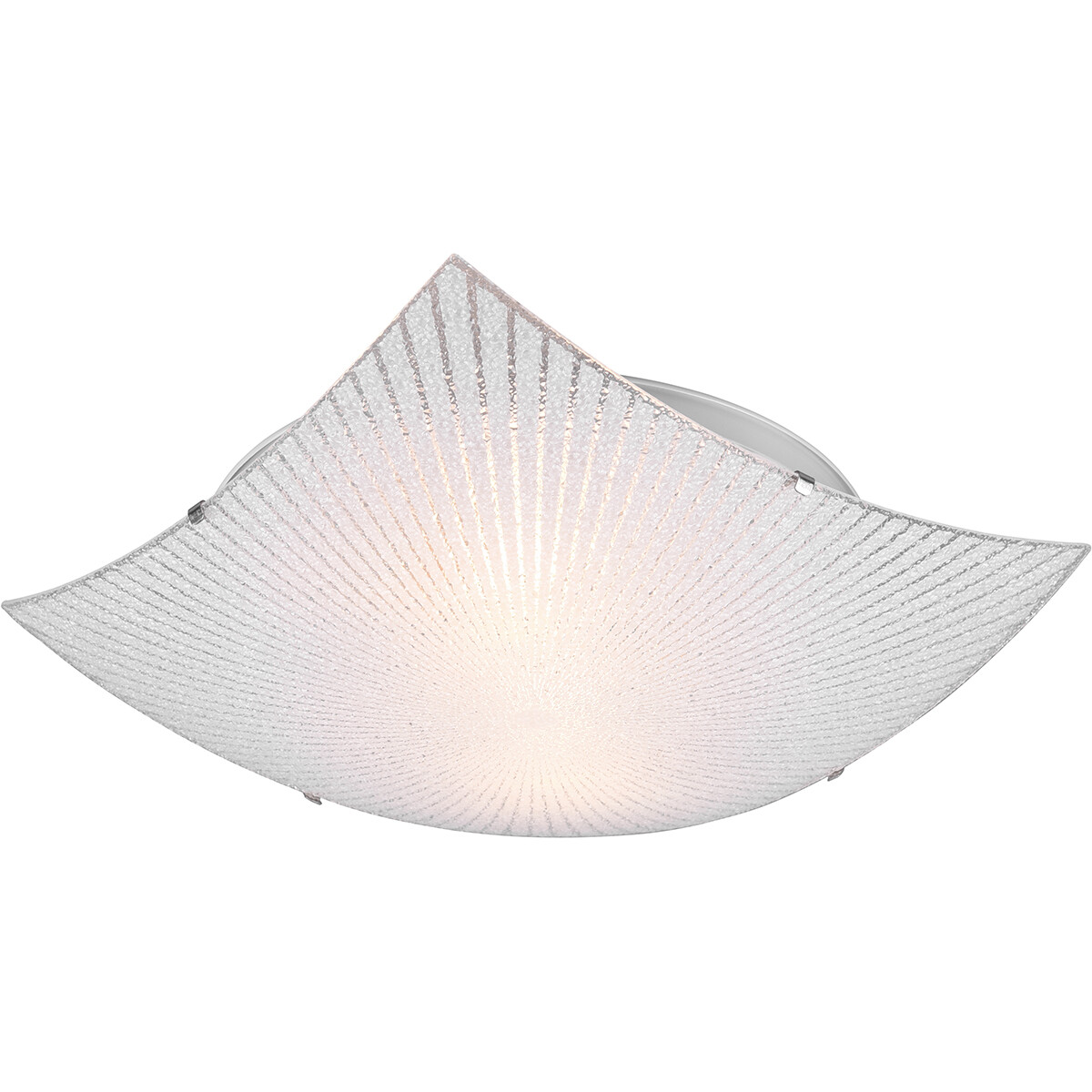 LED Plafondlamp Plafondverlichting Trion Elize E27 Fitting 2-lichts Vierkant Mat Chroom Aluminium