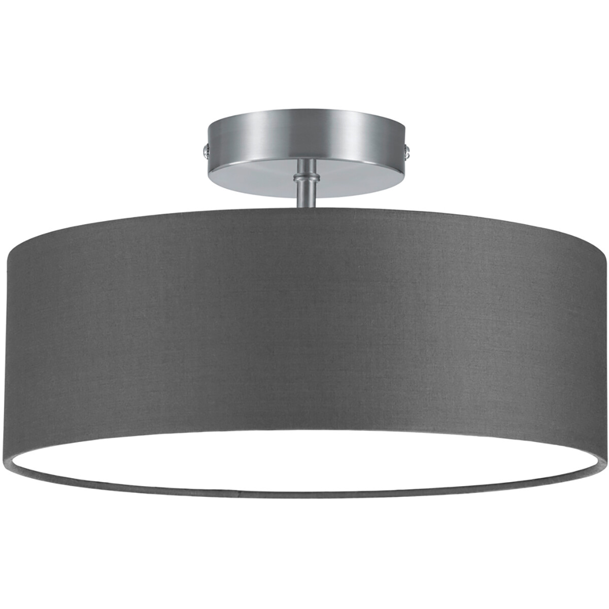 LED Plafondlamp Plafondverlichting Trion Hotia E14 Fitting 2-lichts Rond Mat Grijs Aluminium