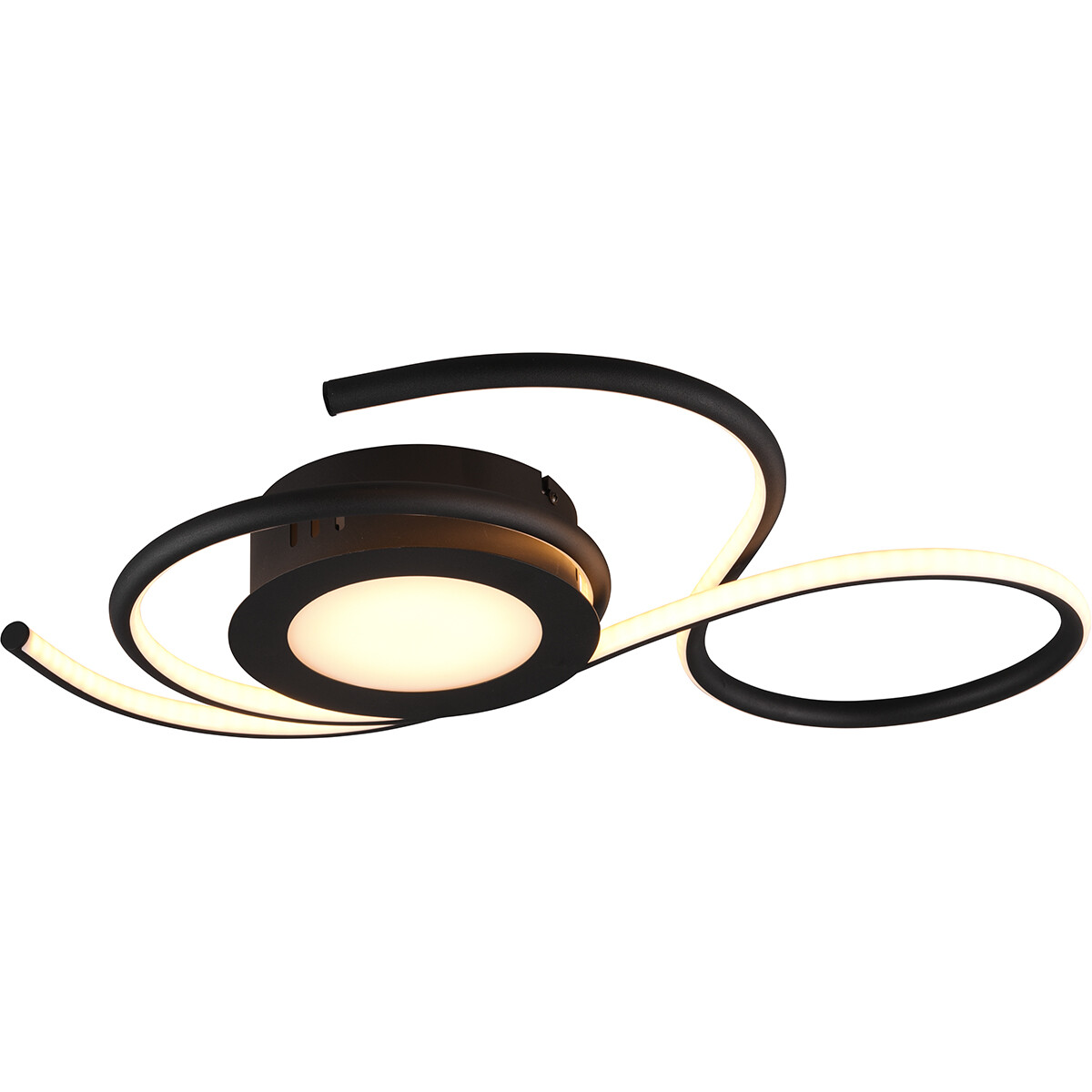 LED Plafondlamp - Plafondverlichting - Trion Jivino - 36W - Aanpasbare Kleur - Dimbaar - Rond - Mat Zwart - Aluminium product afbeelding