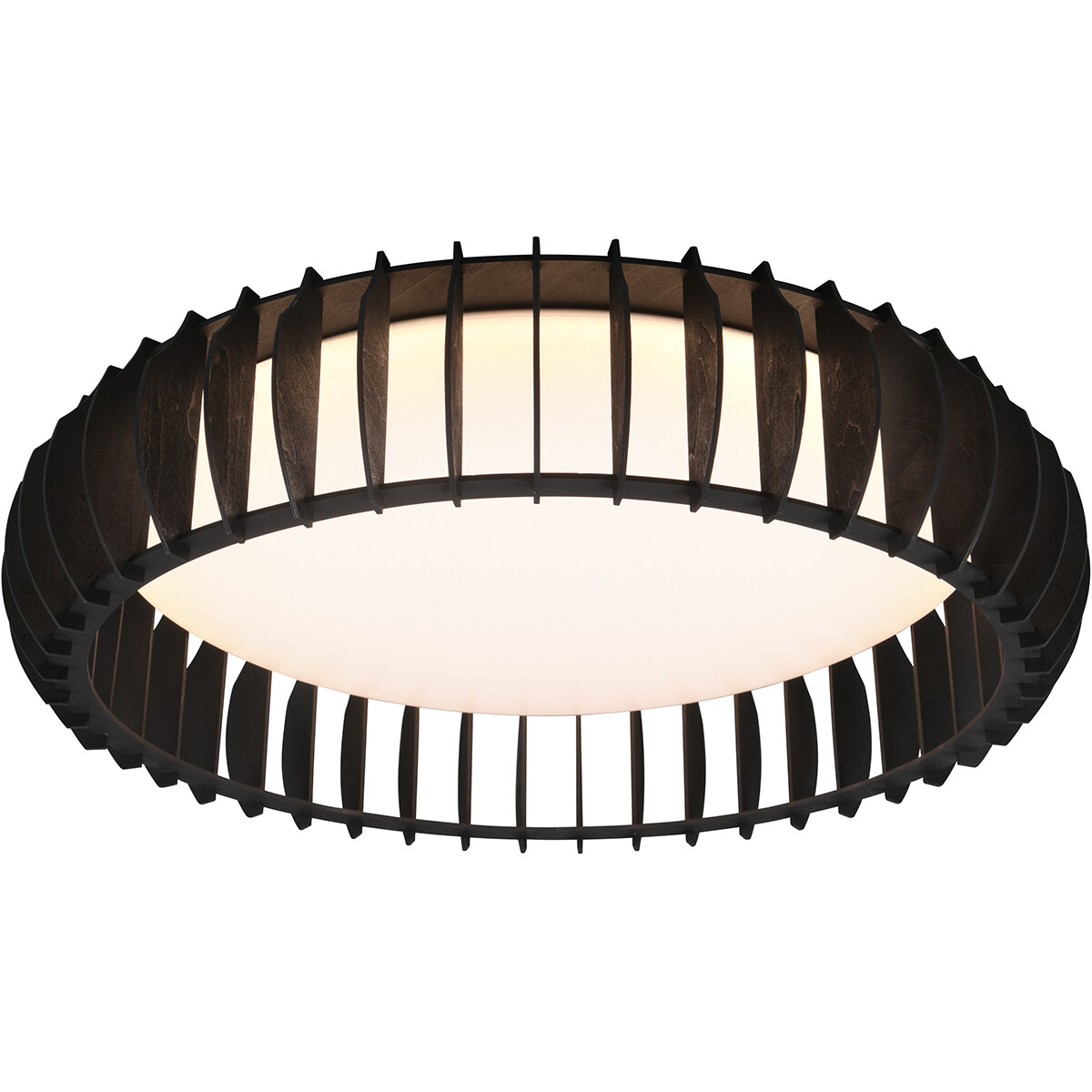 LED Plafondlamp - Plafondverlichting - Trion Manto XL - 38W - Aanpasbare Kleur - Afstandsbediening - Dimbaar - Rond - Mat Wit/Zwart - Kunststof product afbeelding
