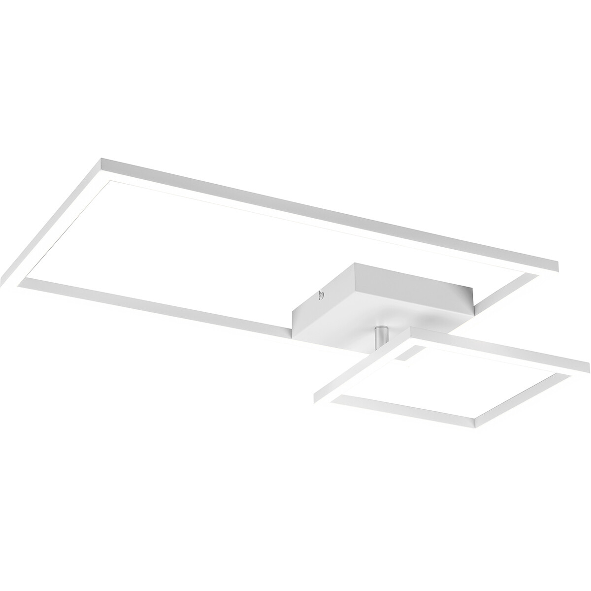 LED Plafondlamp Plafondverlichting Trion Pado 25W Warm Wit 3000K Dimbaar Rechthoek Mat Wit Aluminium