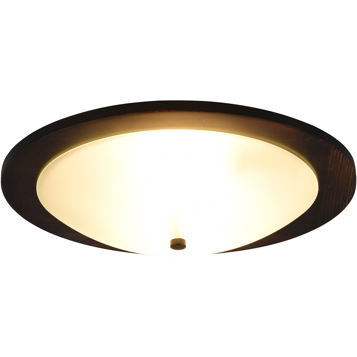 LED Plafondlamp - Plafondverlichting - Trion Palan - E27 Fitting - 2-lichts - Rond - Mat Donkerbruin