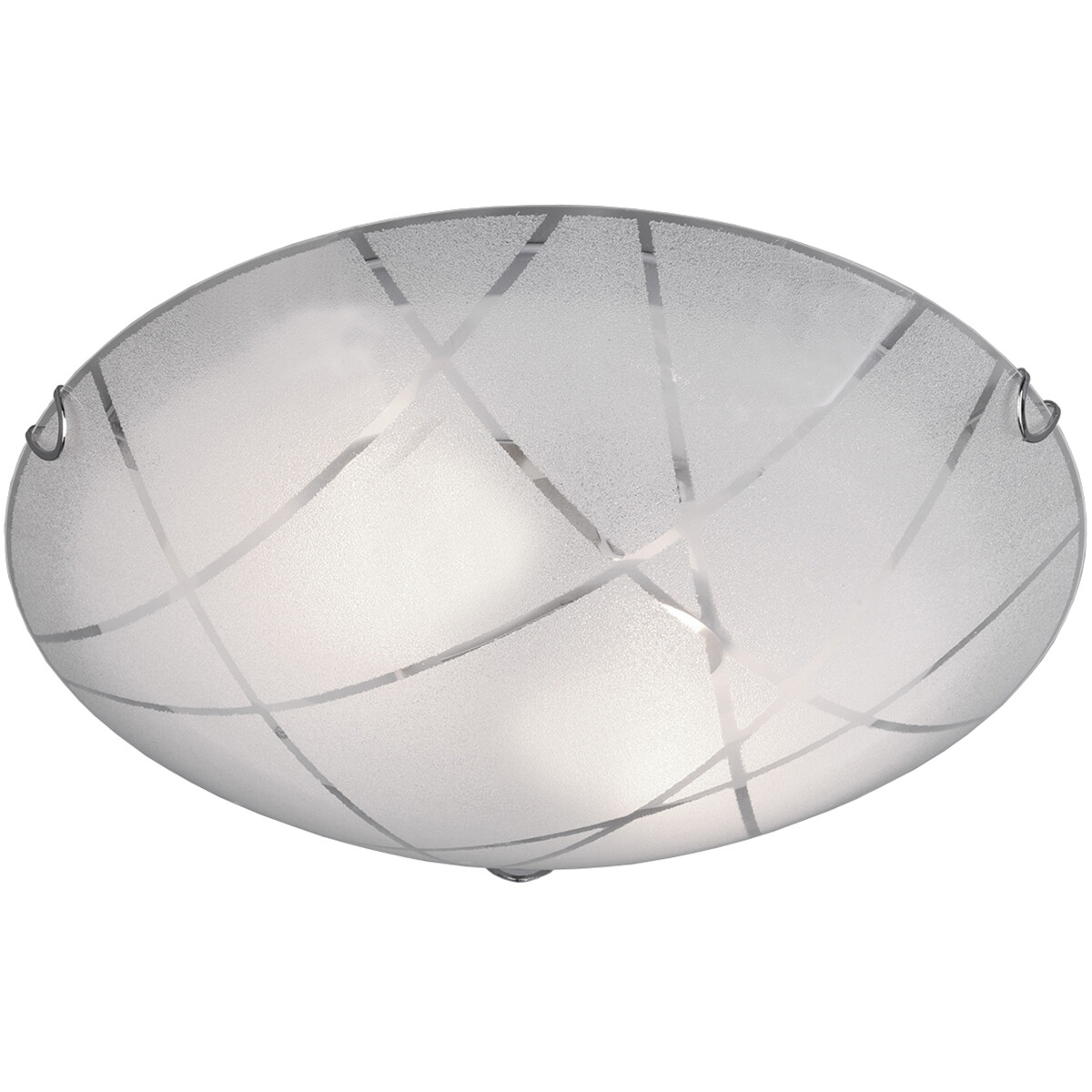 LED Plafondlamp Plafondverlichting Trion Sandra E27 Fitting 2-lichts Rond Mat Wit Glas