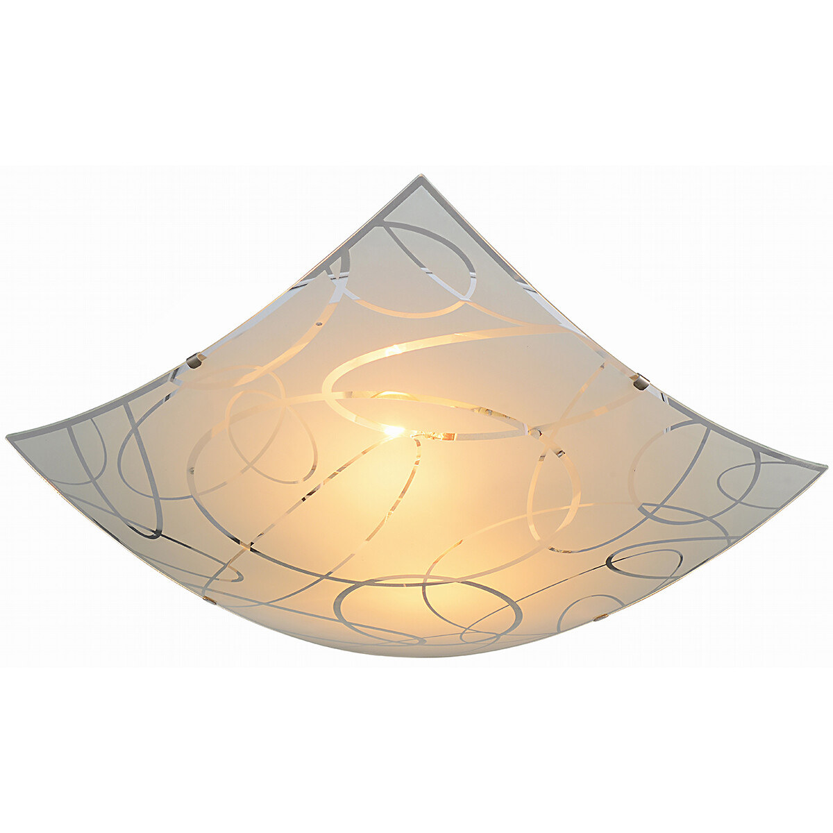 LED Plafondlamp Plafondverlichting Trion Spirilo E27 Fitting 2-lichts Vierkant Mat Wit Aluminium