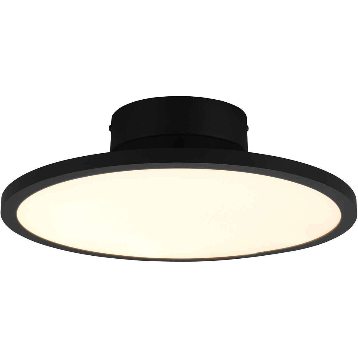 LED Plafondlamp - Plafondverlichting - Trion Trula - 29W - Warm Wit 3000K - Dimbaar - Rond - Mat Zwa