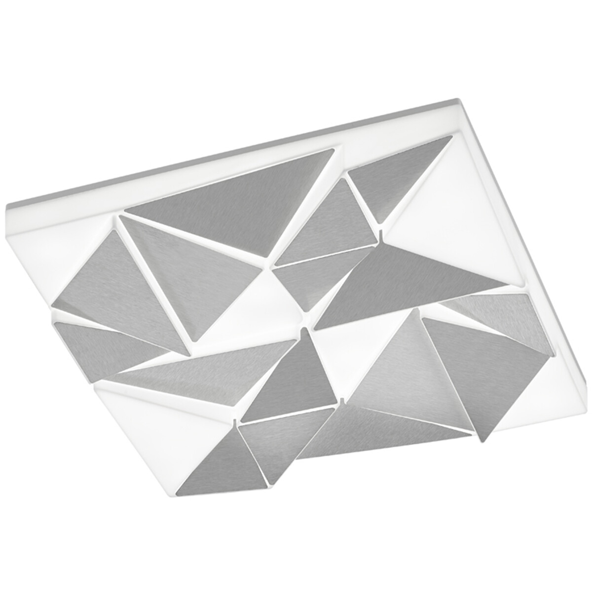 LED Plafondlamp Plafondverlichting Trion Trupoz 24W Aanpasbare Kleur Vierkant Mat Chroom Aluminium