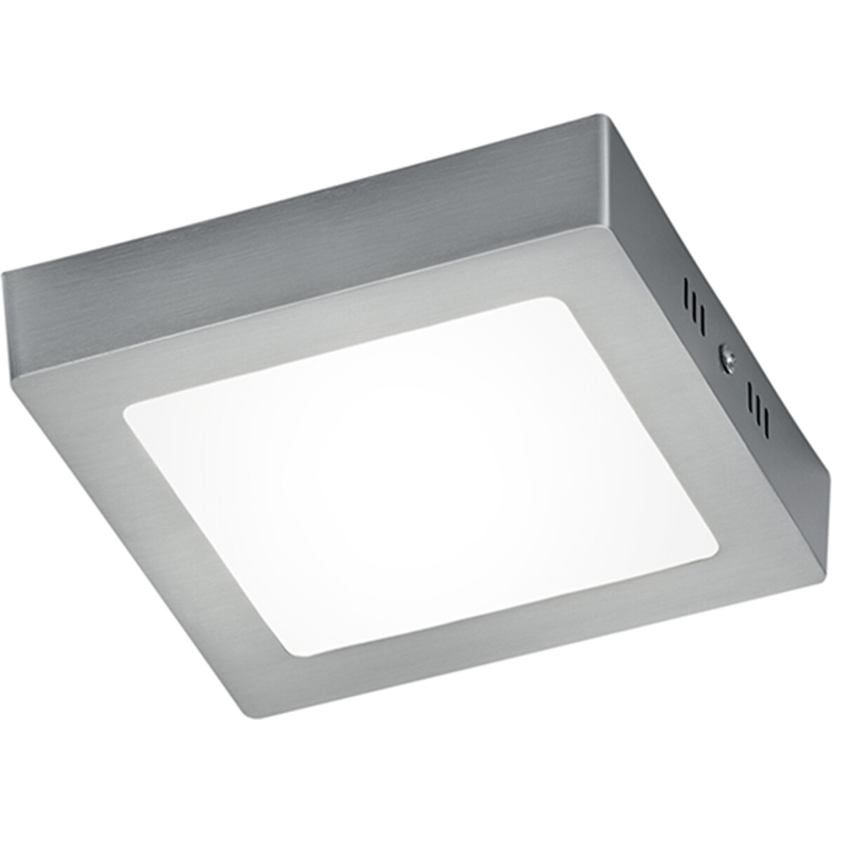 LED Plafondlamp Plafondverlichting Trion Zonin 12W Warm Wit 3000K Vierkant Mat Nikkel Aluminium