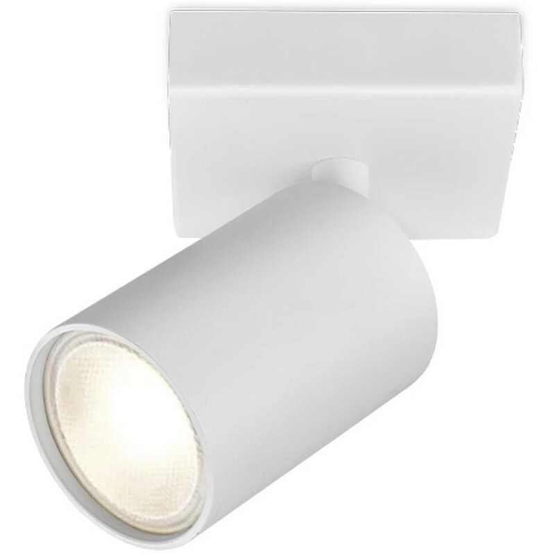 LED Plafondspot - Brinton Betin - GU10 Fitting - 1-lichts - Rond - Mat Wit - Kantelbaar - Aluminium 