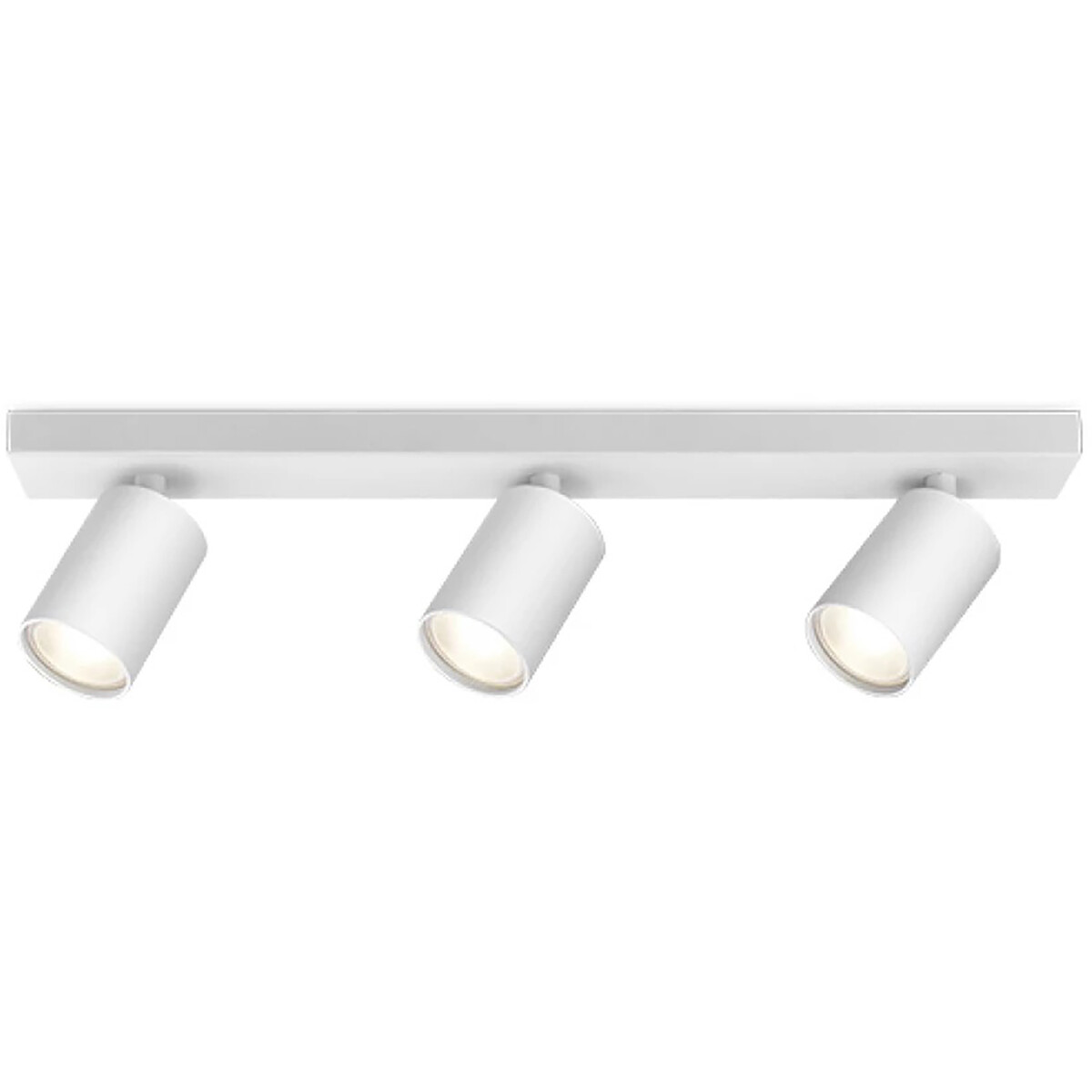 LED Plafondspot - Brinton Betin - GU10 Fitting - 3-lichts - Rond - Mat Wit - Kantelbaar - Aluminium 