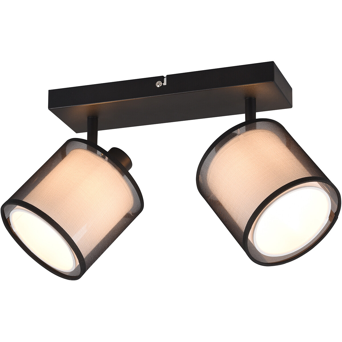 LED Plafondspot - Plafondverlichting - Trion Bidon - E14 Fitting - 2-lichts - Rechthoek - Mat Zwart - Aluminium kopen?