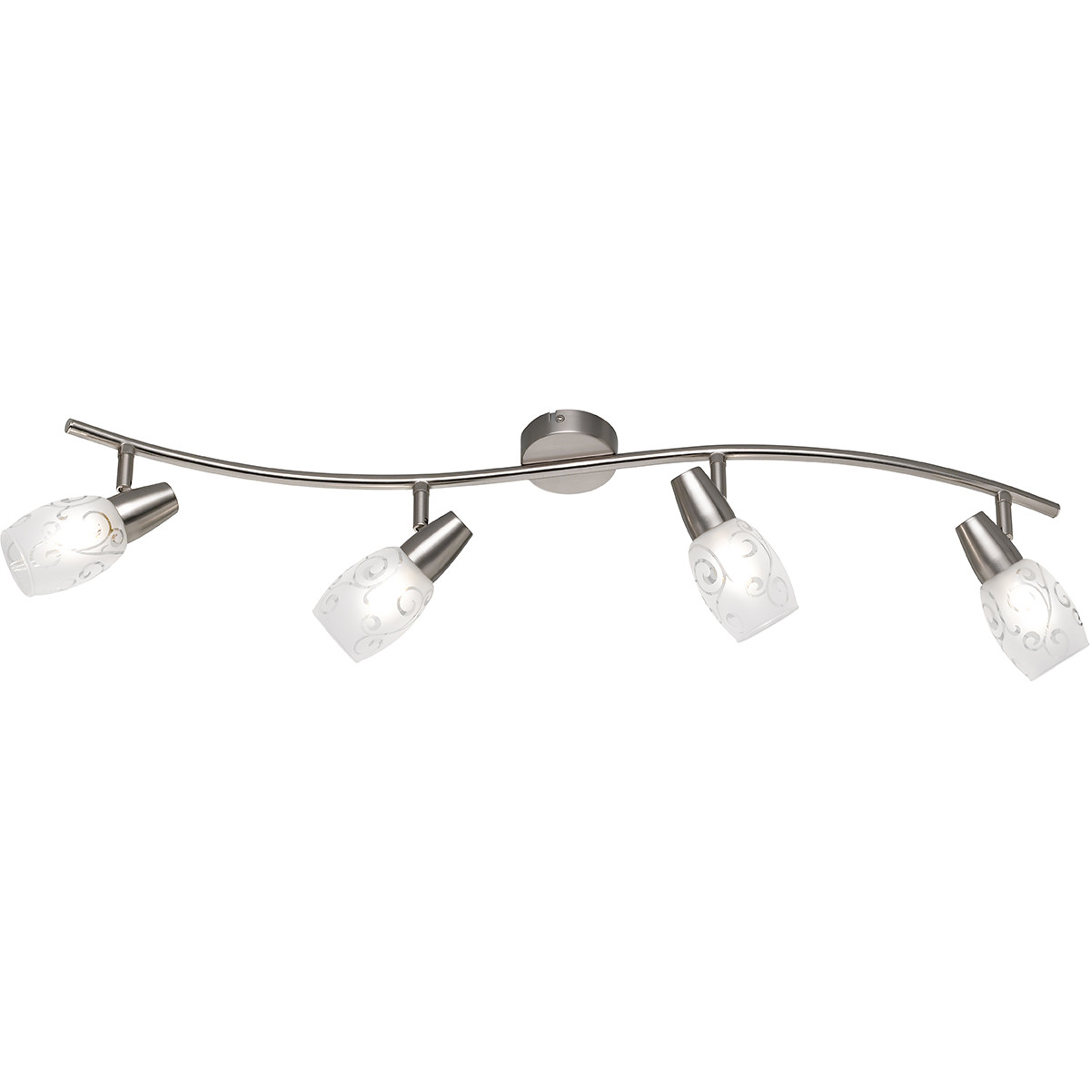 LED Plafondspot - Plafondverlichting - Trion Kalora - E14 Fitting - 4-lichts - Rond - Mat Nikkel - A