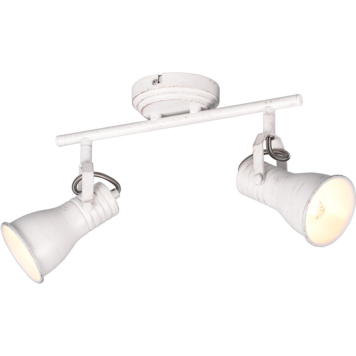 LED Plafondspot - Plafondverlichting - Trion Sanita - E14 Fitting - 2-lichts - Rechthoek - Antiek Wi