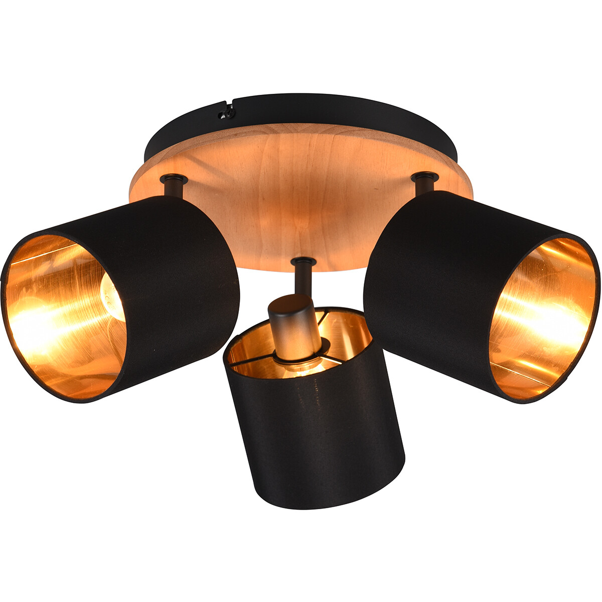 LED Plafondspot Plafondverlichting Trion Torry E14 Fitting 3-lichts Rond Mat Bruin Aluminium