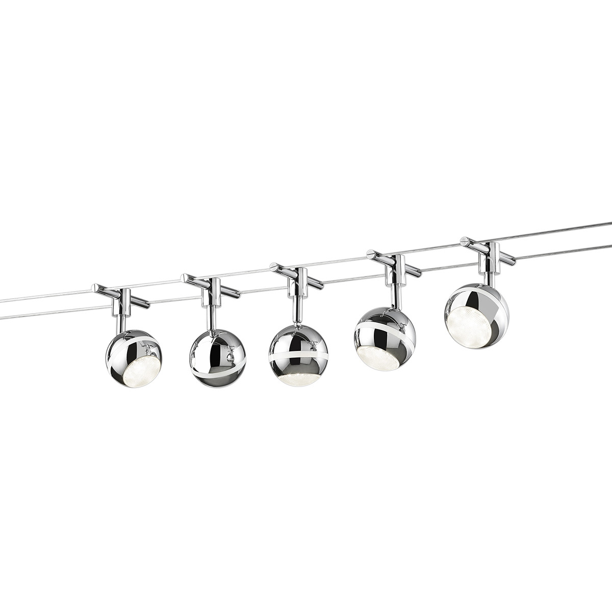 LED Plafondspot - Trion Bonaret - 15W - Warm Wit 3100K - 5-lichts - Rond - Glans Chroom - Aluminium