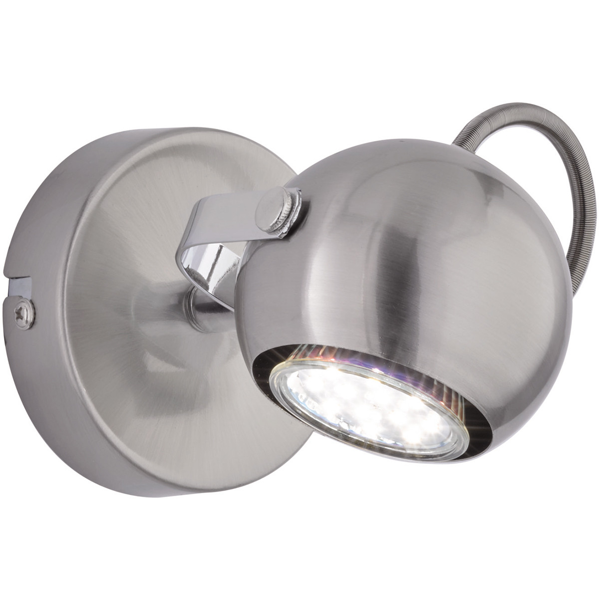 LED Plafondspot - Trion Bosty - GU10 Fitting - 1-lichts - Rond - Mat Nikkel - Aluminium