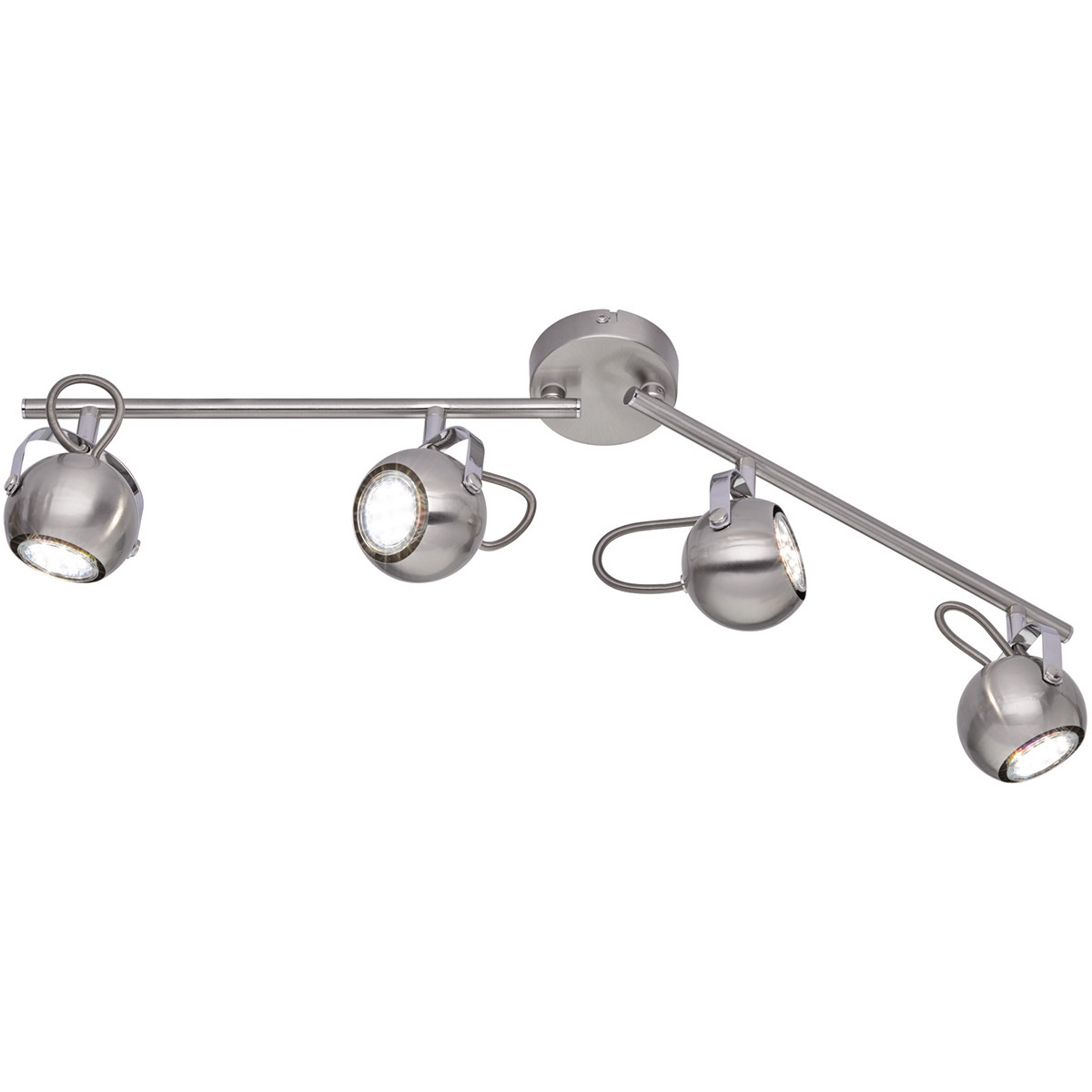 LED Plafondspot - Trion Bosty - GU10 Fitting - 4-lichts - Rond - Mat Nikkel - Aluminium product afbeelding
