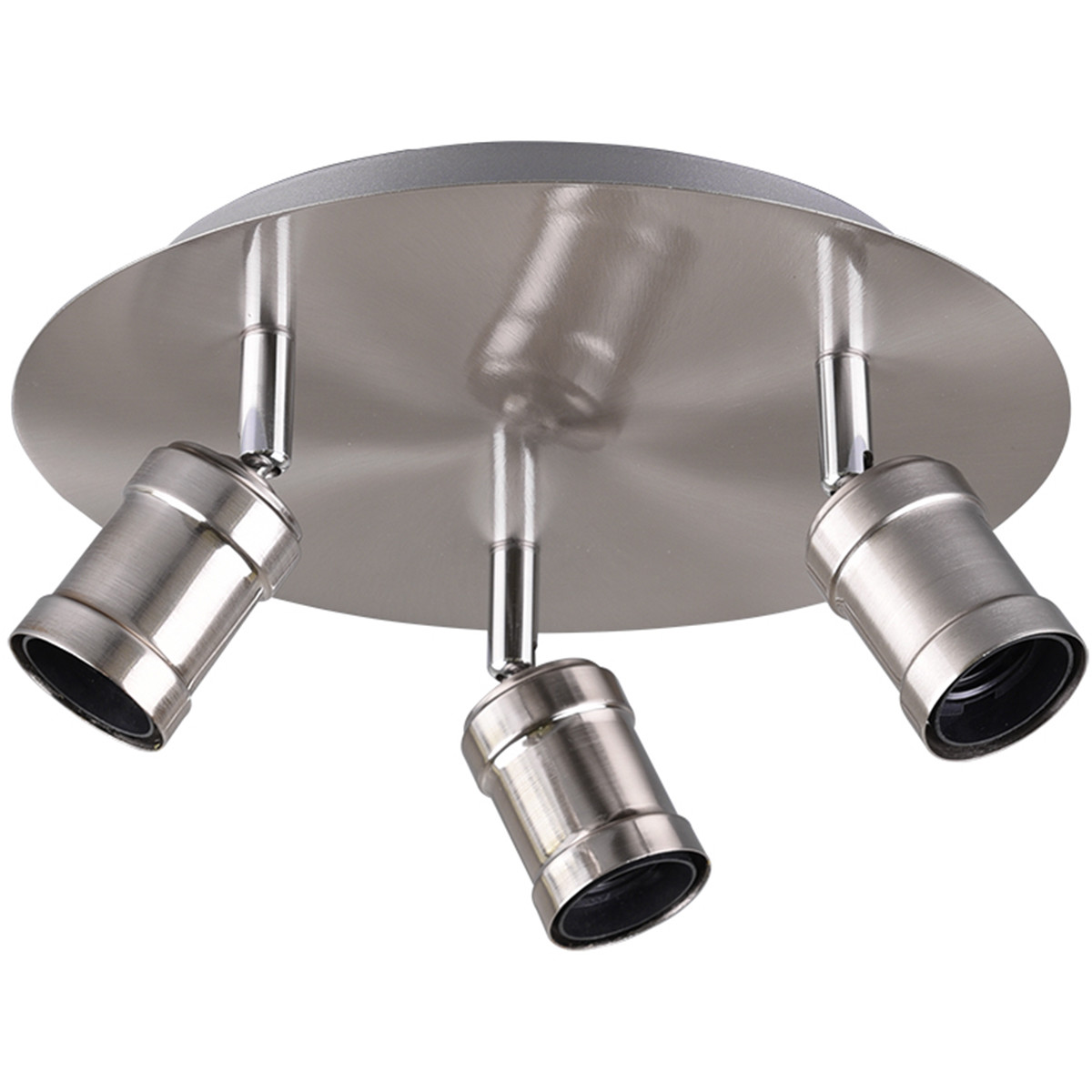 LED Plafondspot - Trion Korli - E27 Fitting - 3-lichts - Rond - Mat Nikkel - Aluminium
