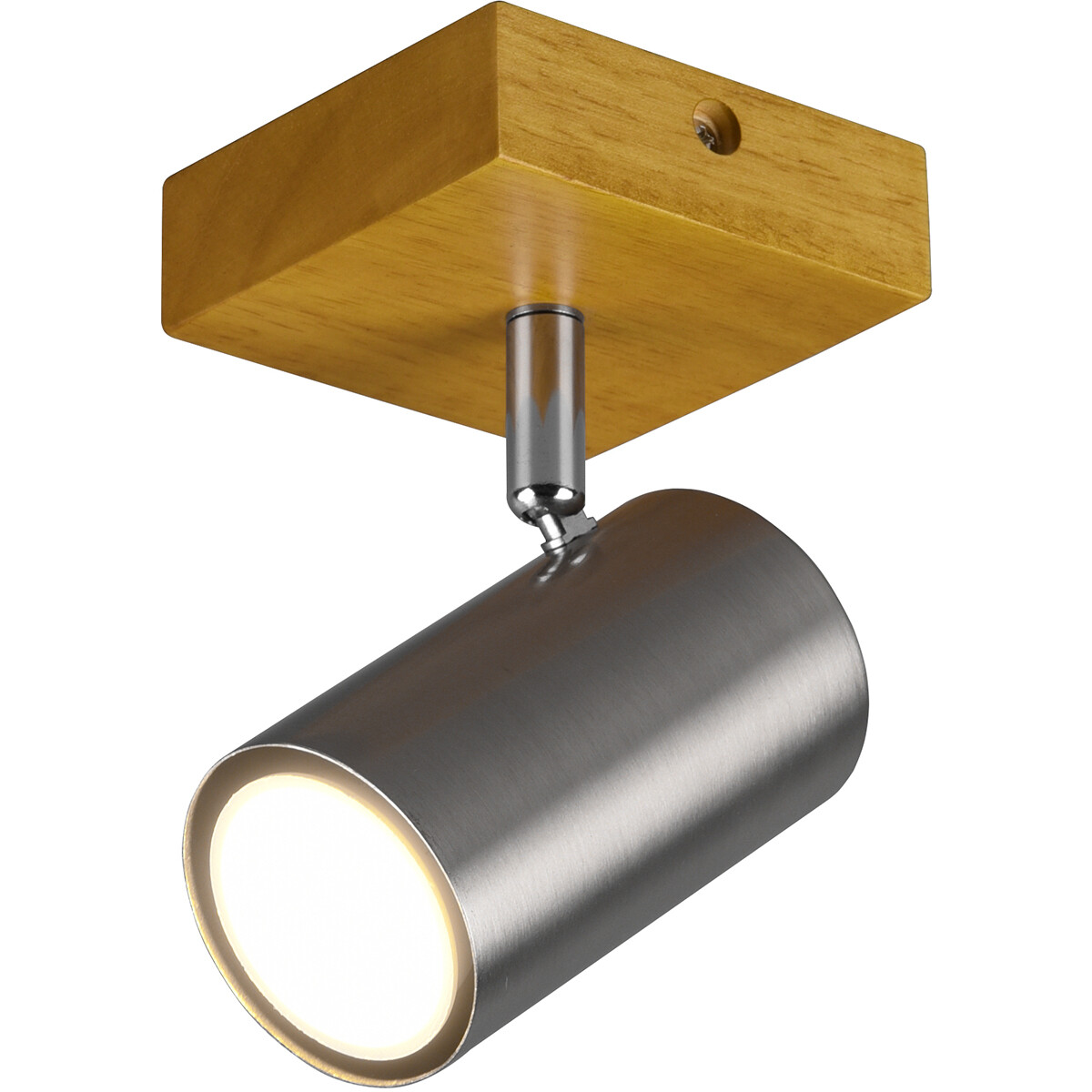 LED Plafondspot - Trion Milona - GU10 Fitting - 1-lichts - Rond - Mat Nikkel - Aluminium