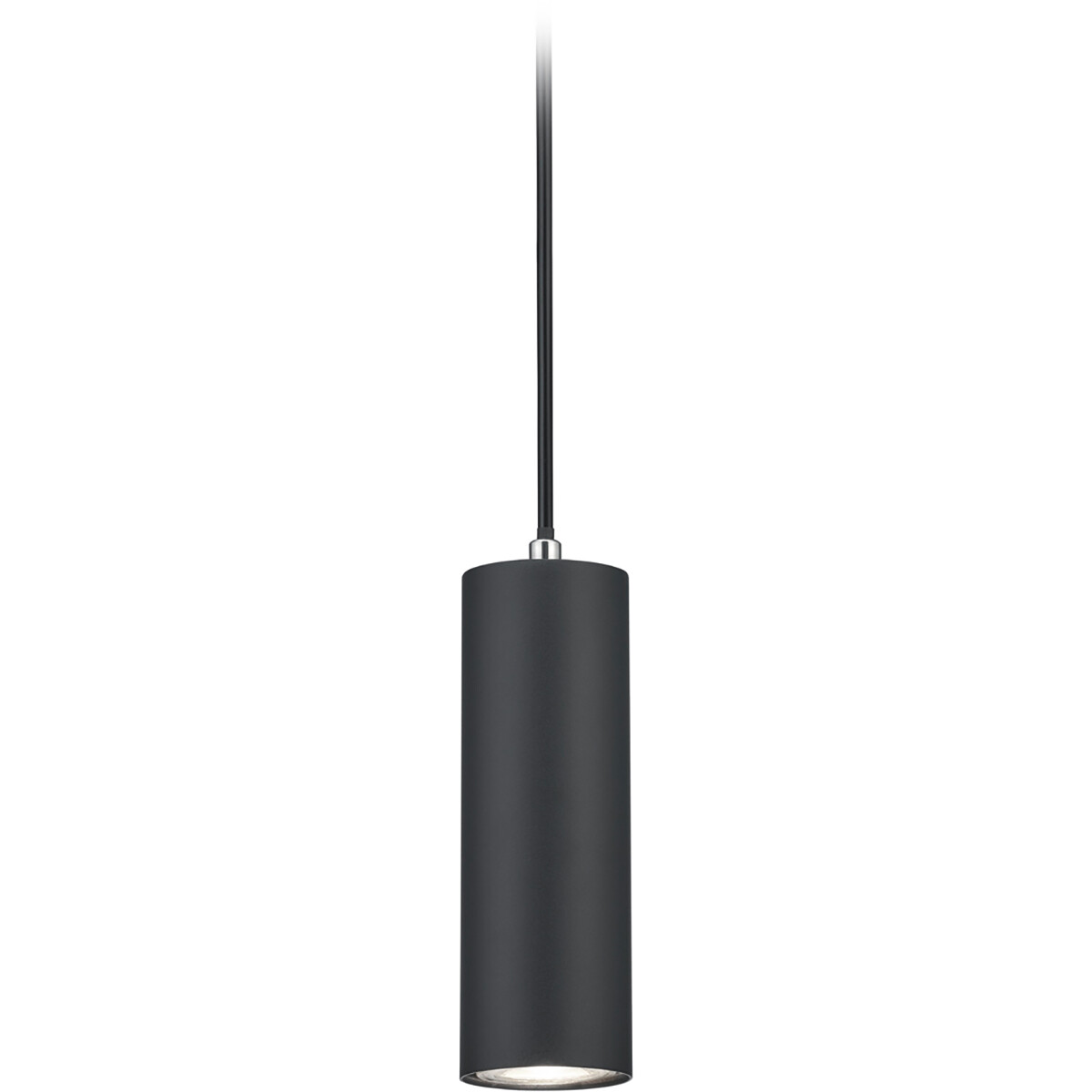 LED Railverlichting - Hanglamp - Trion Dual Monla - 2 Fase - GU10 Fitting - Rond - Mat Zwart - Alumi