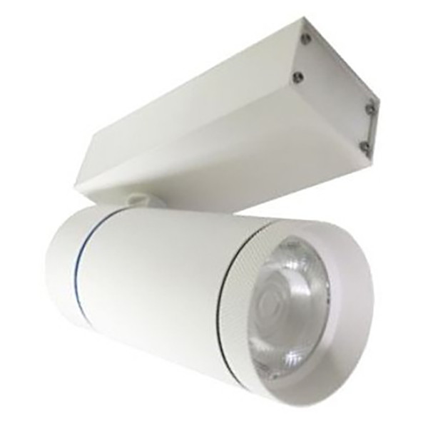 LED Railverlichting - Track Spot - Facto - 30W 3 Fase - Rond - Warm Wit 3000K - Mat Wit Aluminium product afbeelding