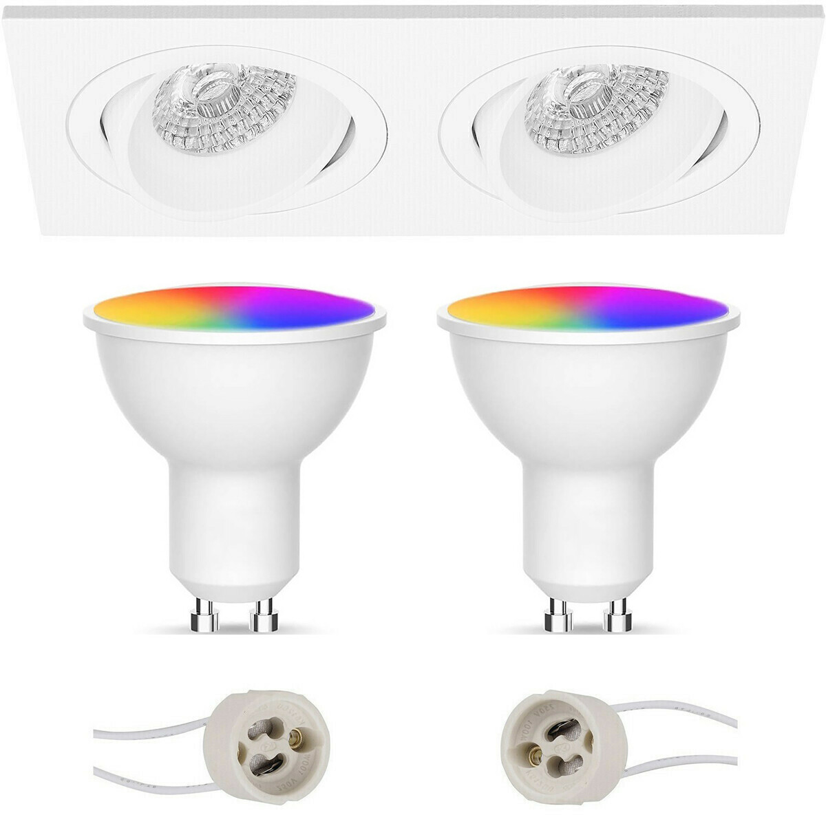LED Spot Set GU10 Facto Smart LED Wifi LED Slimme LED 5W RGB+CCT Aanpasbare Kleur Dimbaar Afstandsbe