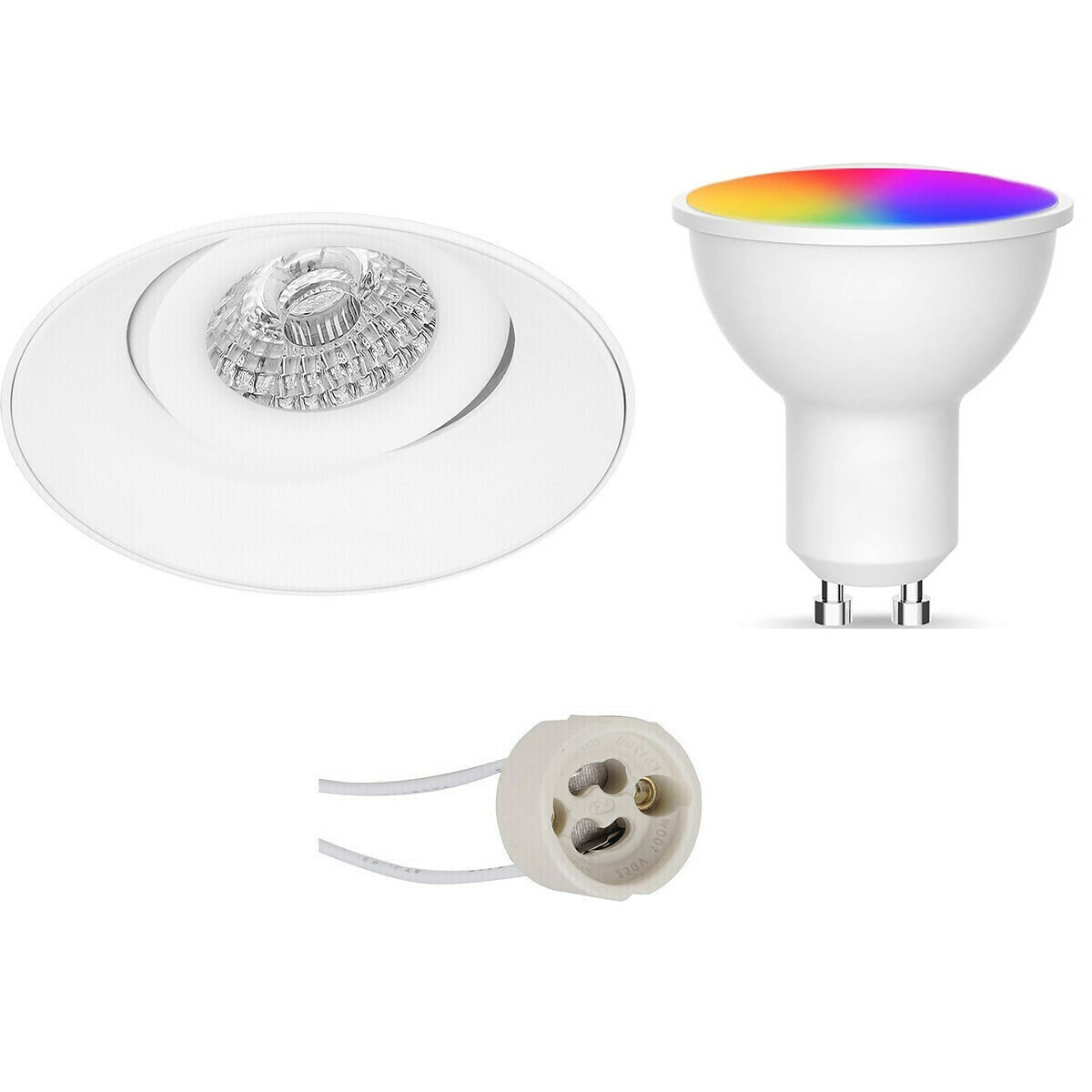 LED Spot Set GU10 Facto Smart LED Wifi LED Slimme LED 5W RGB+CCT Aanpasbare Kleur Dimbaar Afstandsbe