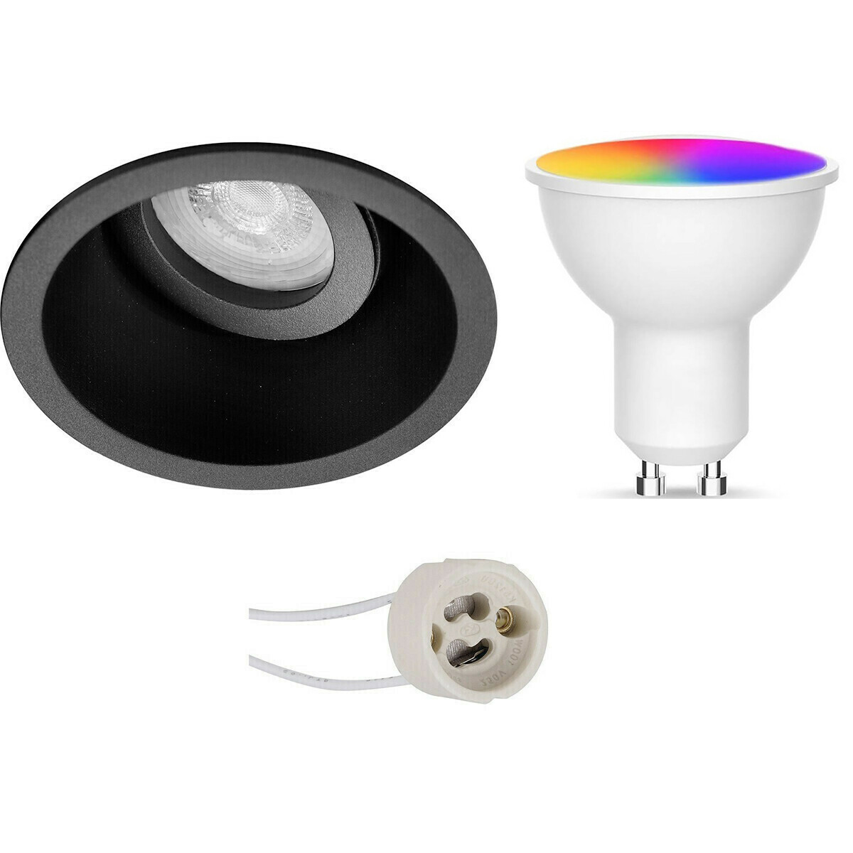 LED Spot Set GU10 - Facto - Smart LED - Wifi LED - Slimme LED - 5W - RGB+CCT - Aanpasbare Kleur - Di