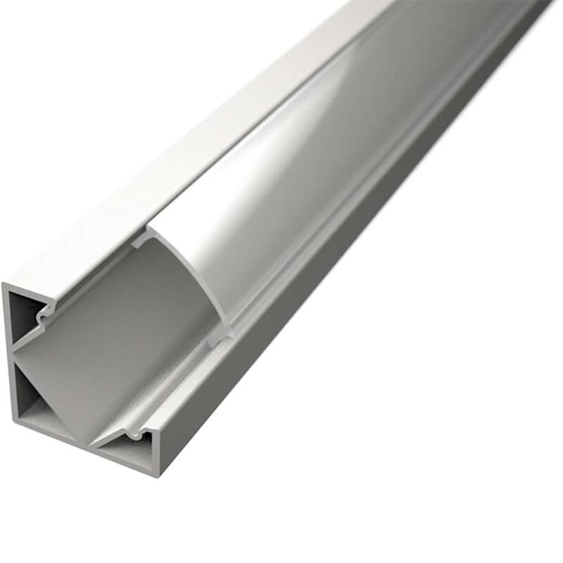 LED Strip Profiel Delectro Profi Wit Aluminium 1 Meter 18.5x18.5mm Hoekprofiel