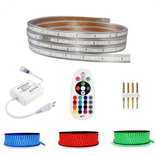 LED Strip Set - Smart Slimme LED Strip - 10 Meter - RGB Kleurverandering - Afstandsbediening - Dimba
