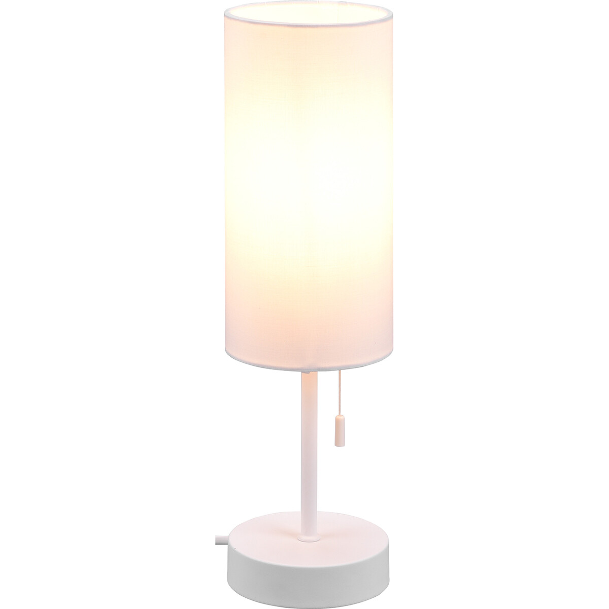 LED Tafellamp - Tafelverlichting - Trion Jordy - E27 Fitting - Rond - Mat Wit - Aluminium