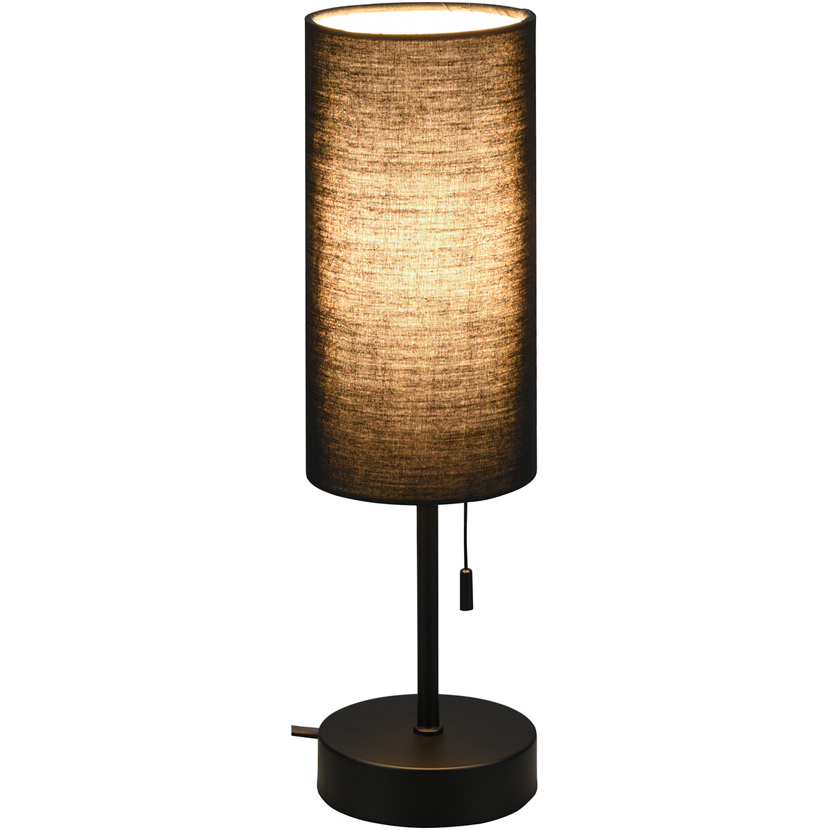 LED Tafellamp - Tafelverlichting - Trion Jordy - E27 Fitting - Rond - Mat Zwart - Aluminium